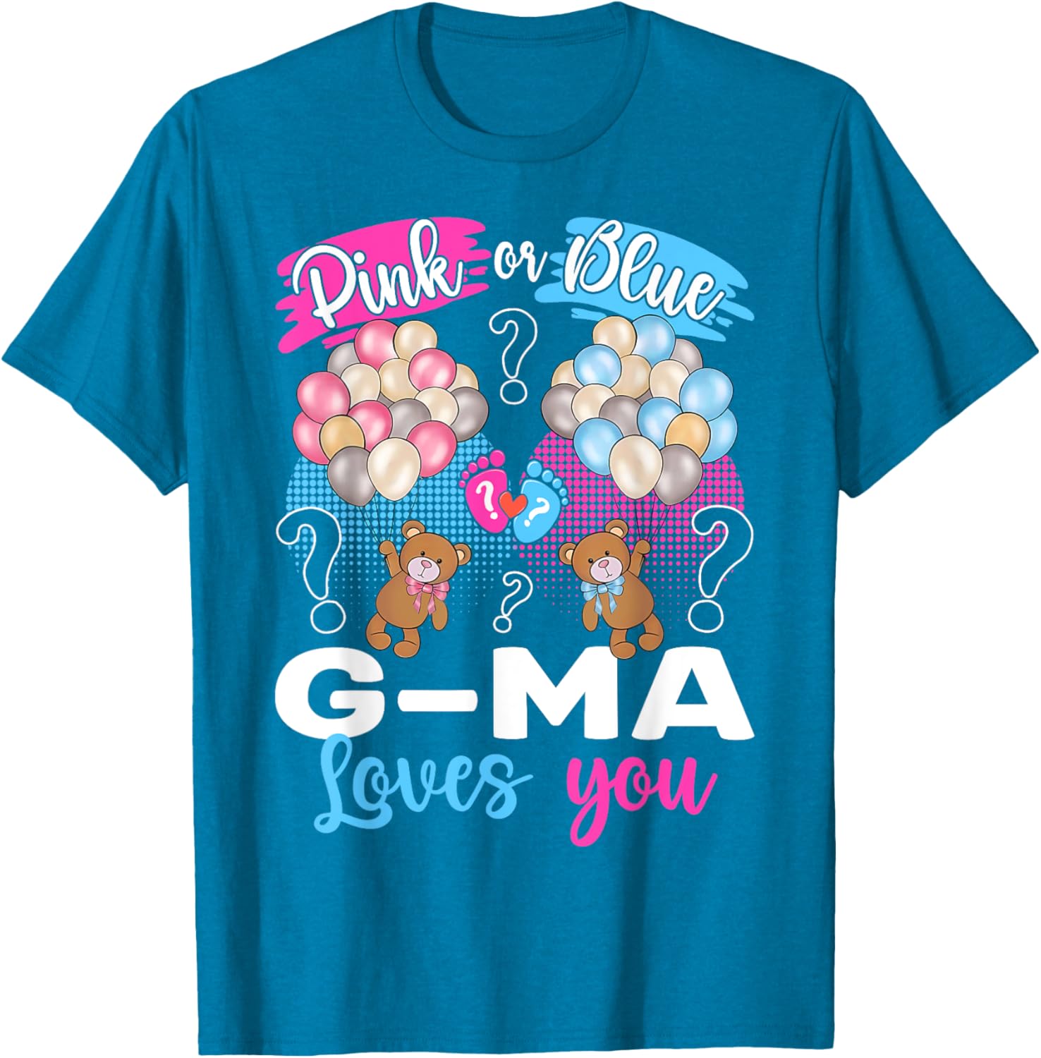Bears Pink or Blue G-Ma Loves You Gender Reveal T-Shirt for Grandmas - 12