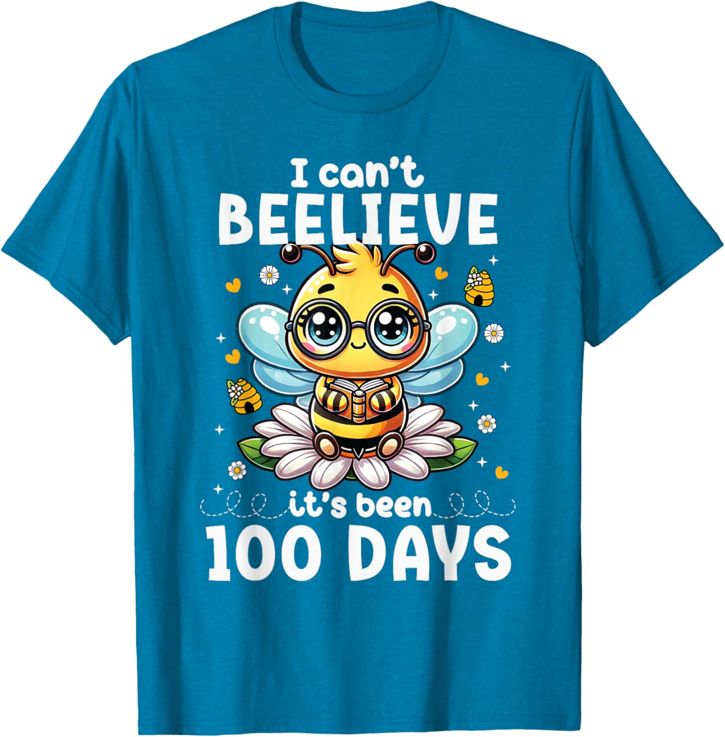 Fun 100 Days of School Bee T-Shirt for Kids and Teachers - 21