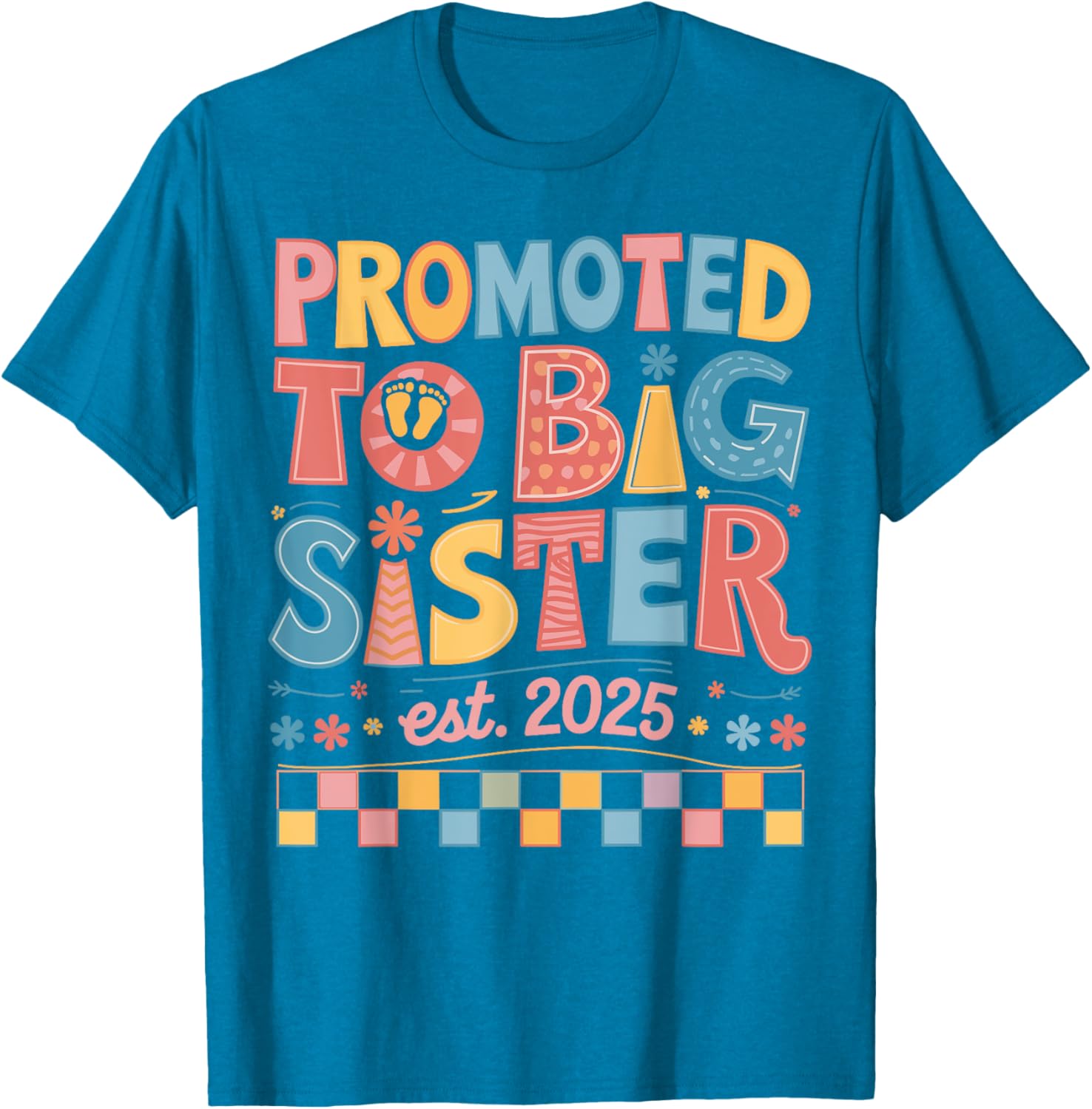 Funny Groovy Big Sister 2025 T-Shirt for New Sibling Announcement - 10