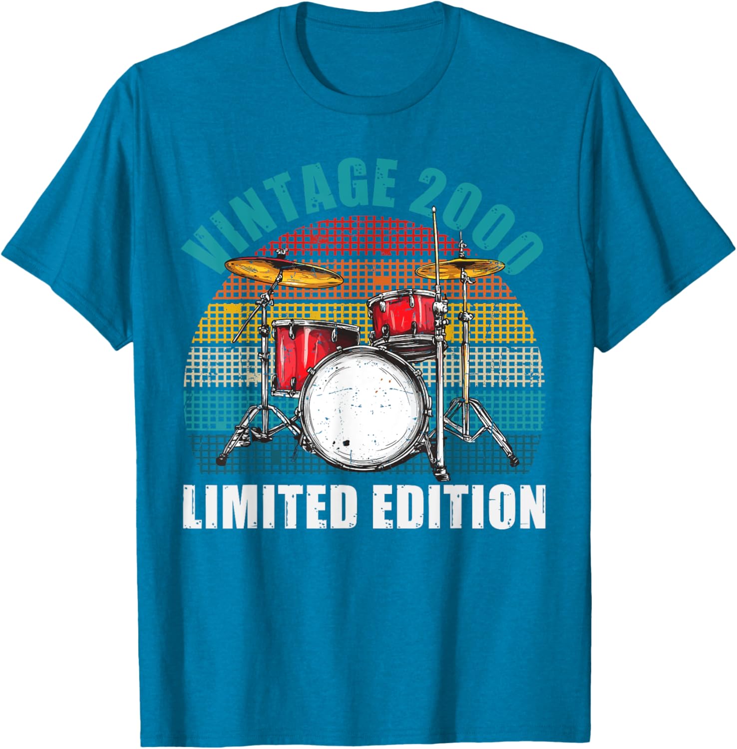 Vintage 2000 Drummer 25th Birthday T-Shirt for Percussionists - 4