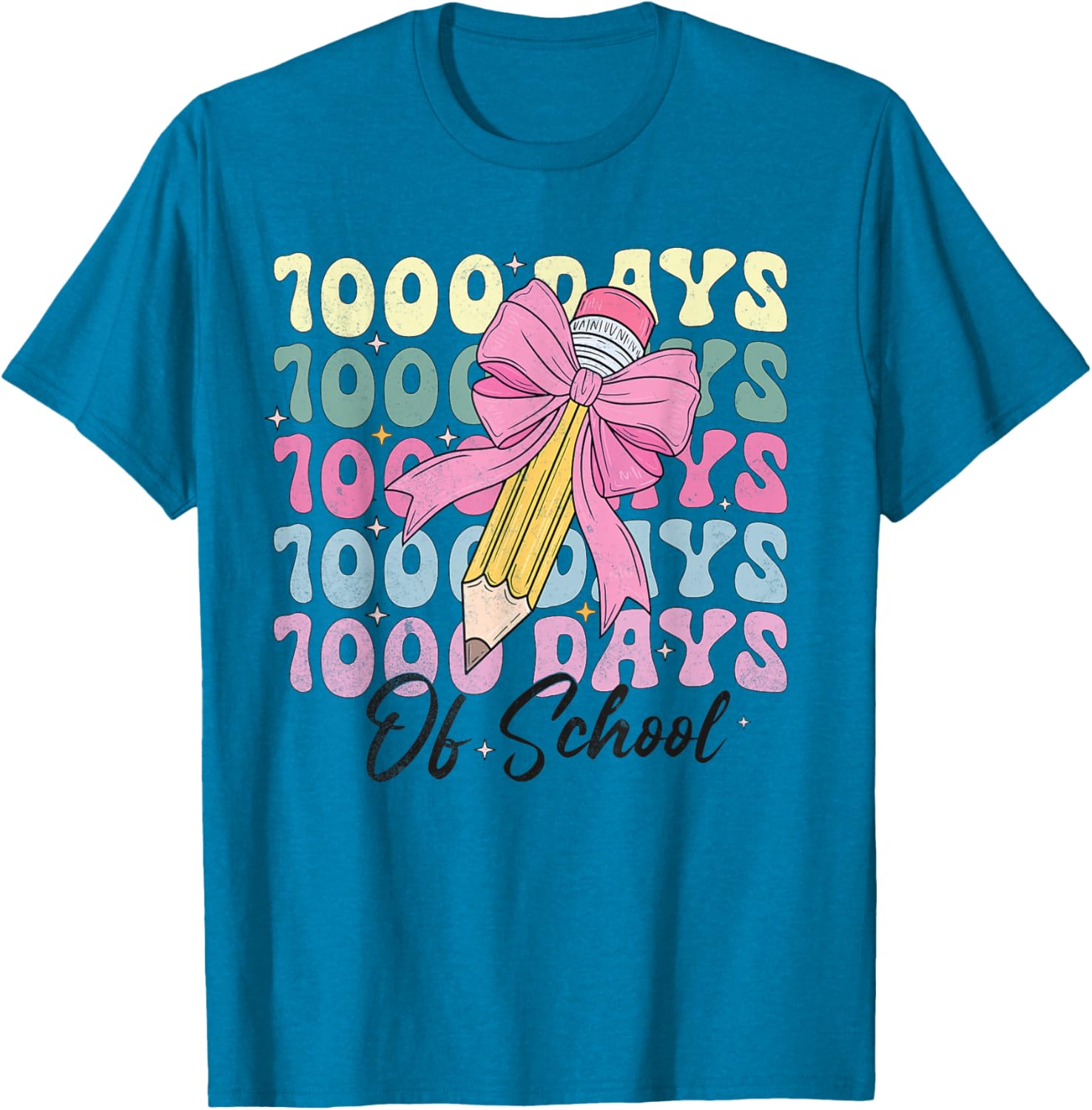1000 Days of School Girls Coquette Bow T-Shirt for Celebration Fun - 17