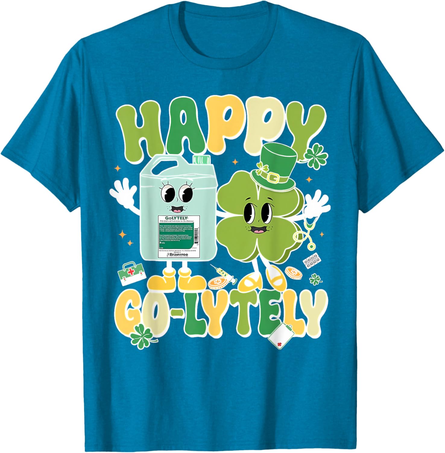 Happy Go-Lytely St Patrick's Day GI Nursing Humor T-Shirt for Fun Nurses - 11
