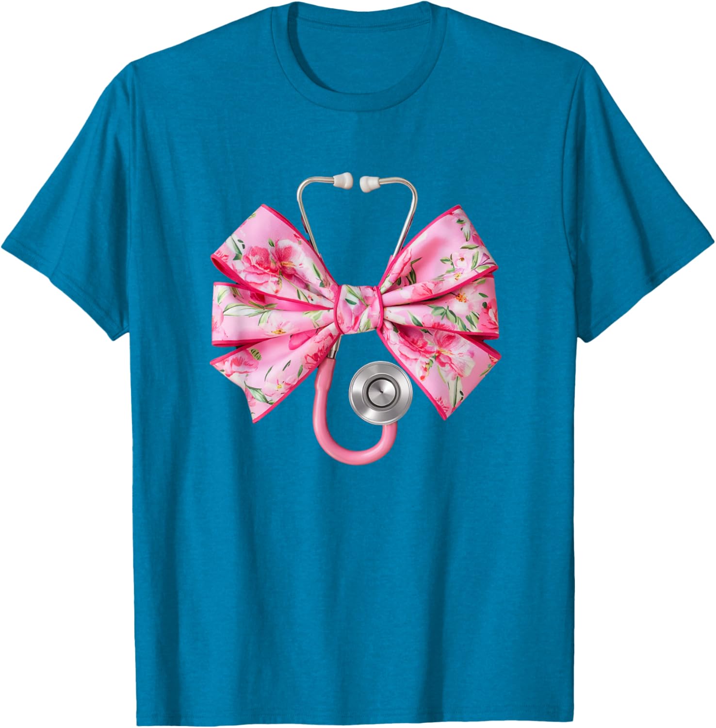 Pink Coquette Nurse Stethoscope Bow T-Shirt for Nurse Appreciation Gift - 27