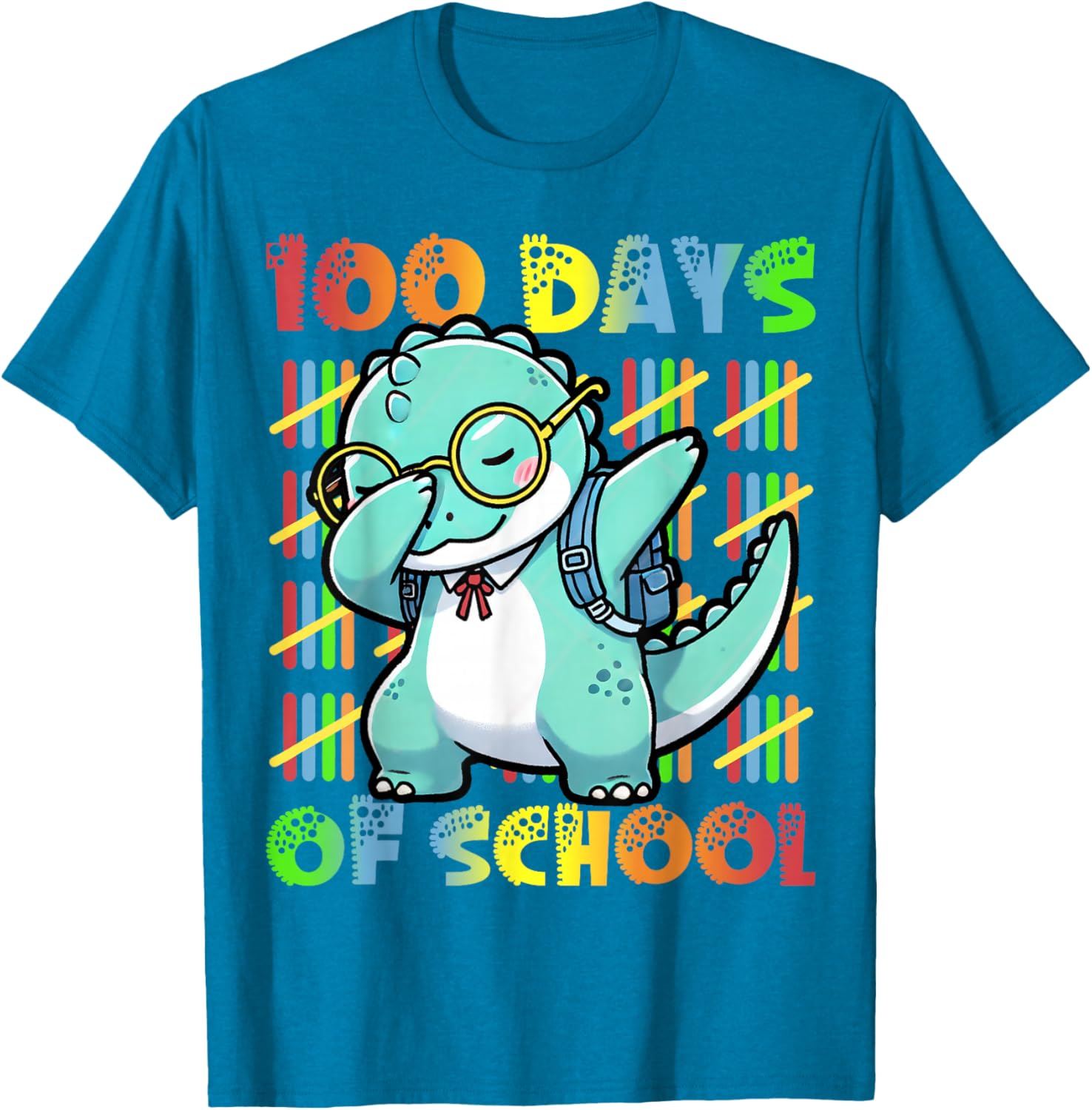 Dabbing Dinosaur 100 Days of School Kids T-Shirt for Fun Celebrations - 14