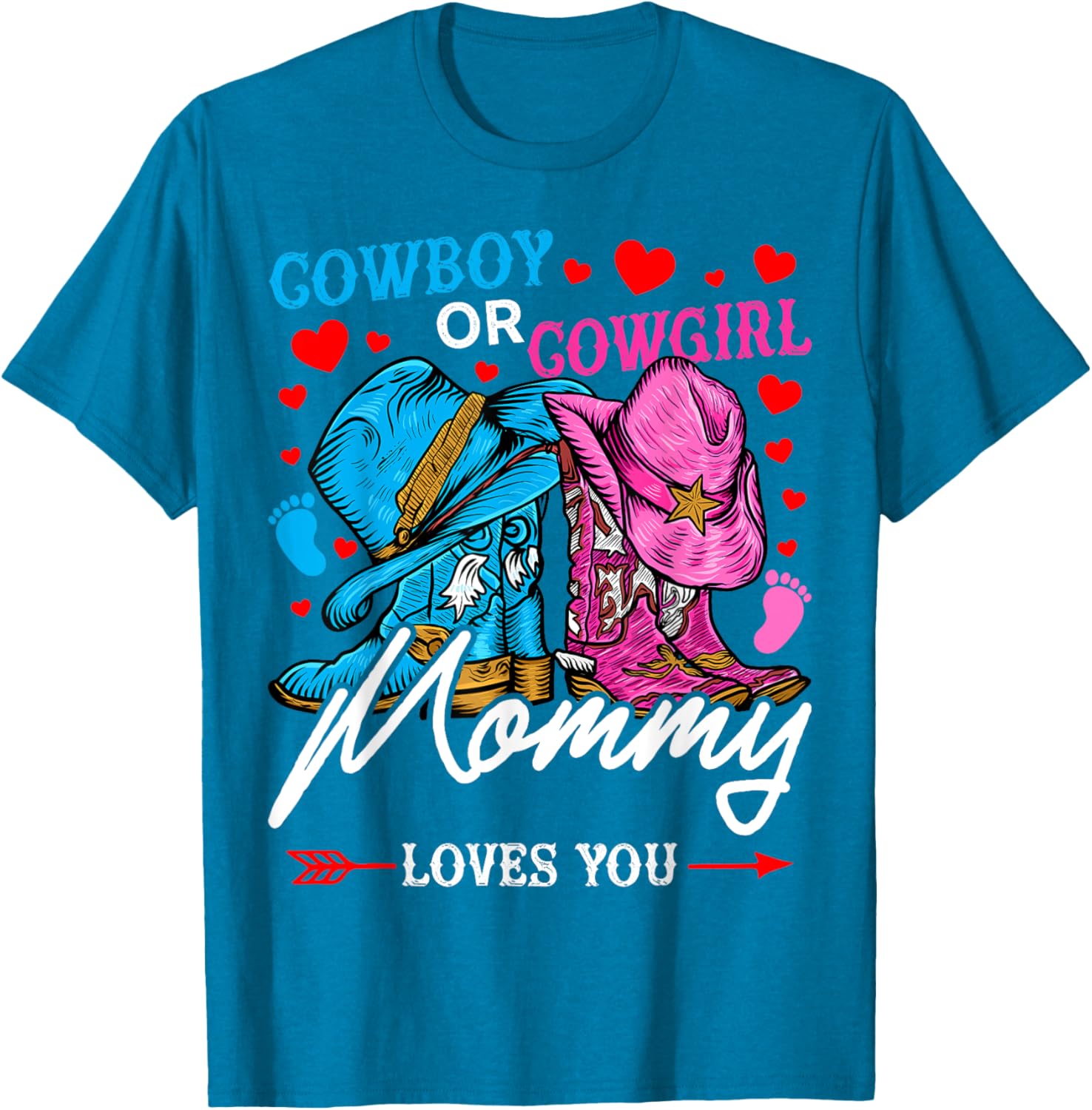 Adorable Gender Reveal T-Shirt for Mom - Cowboy or Cowgirl Style - 10