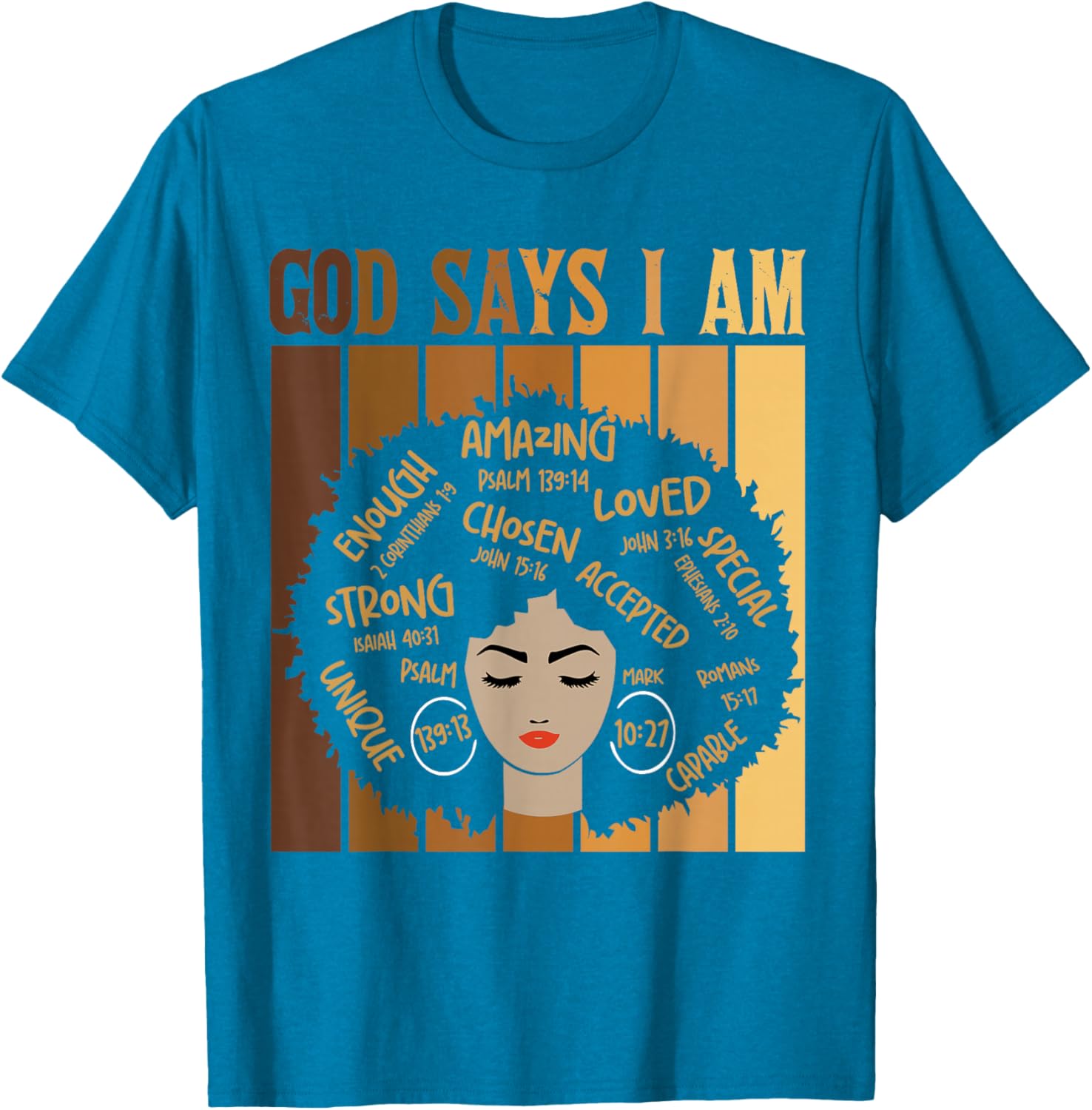 God Says I Am Melanin Black History Month T-Shirt for Women - 14