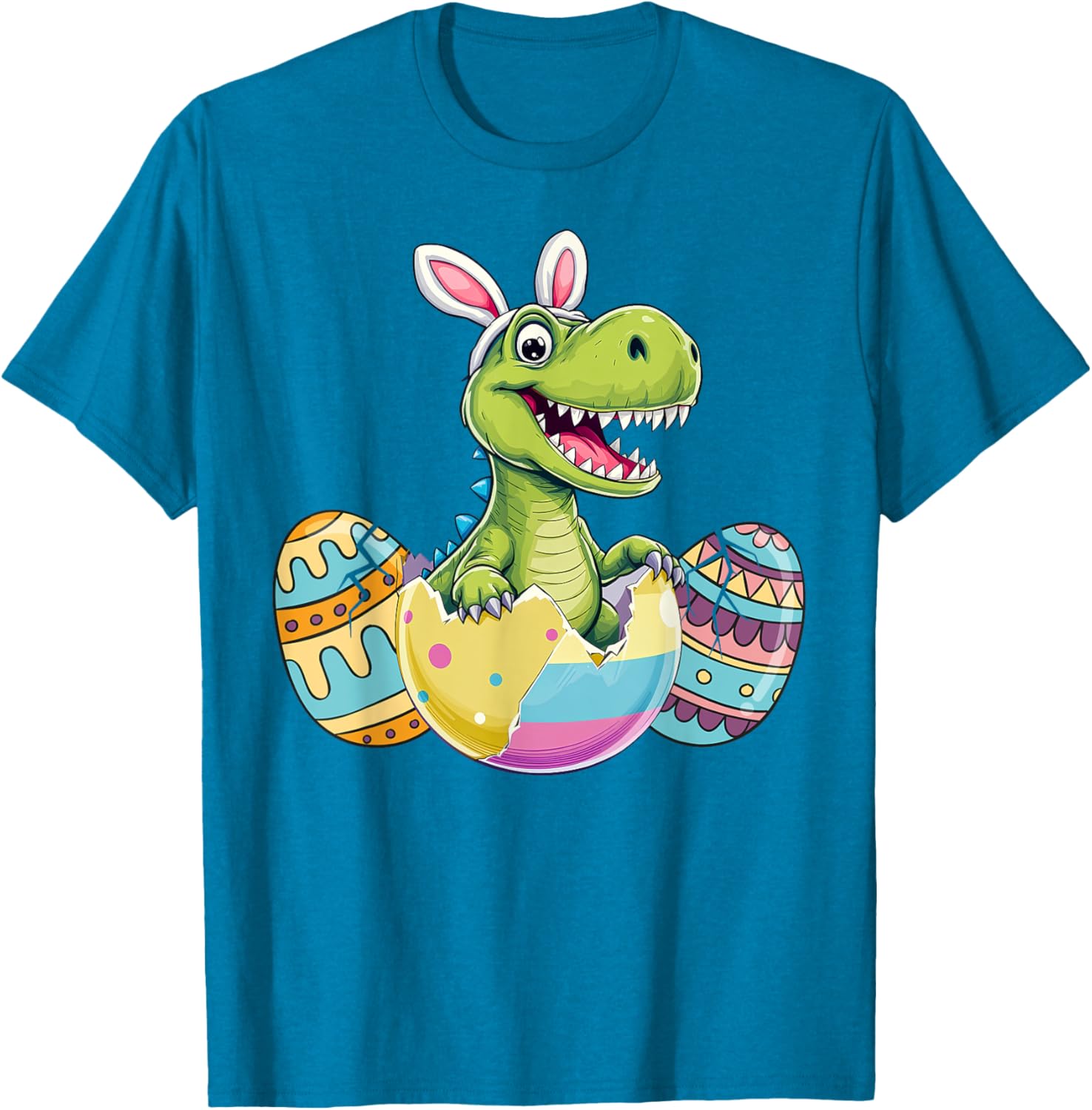 Happy Easter Dinosaur Bunny Ears T Rex Kids T-Shirt for Boys - 13