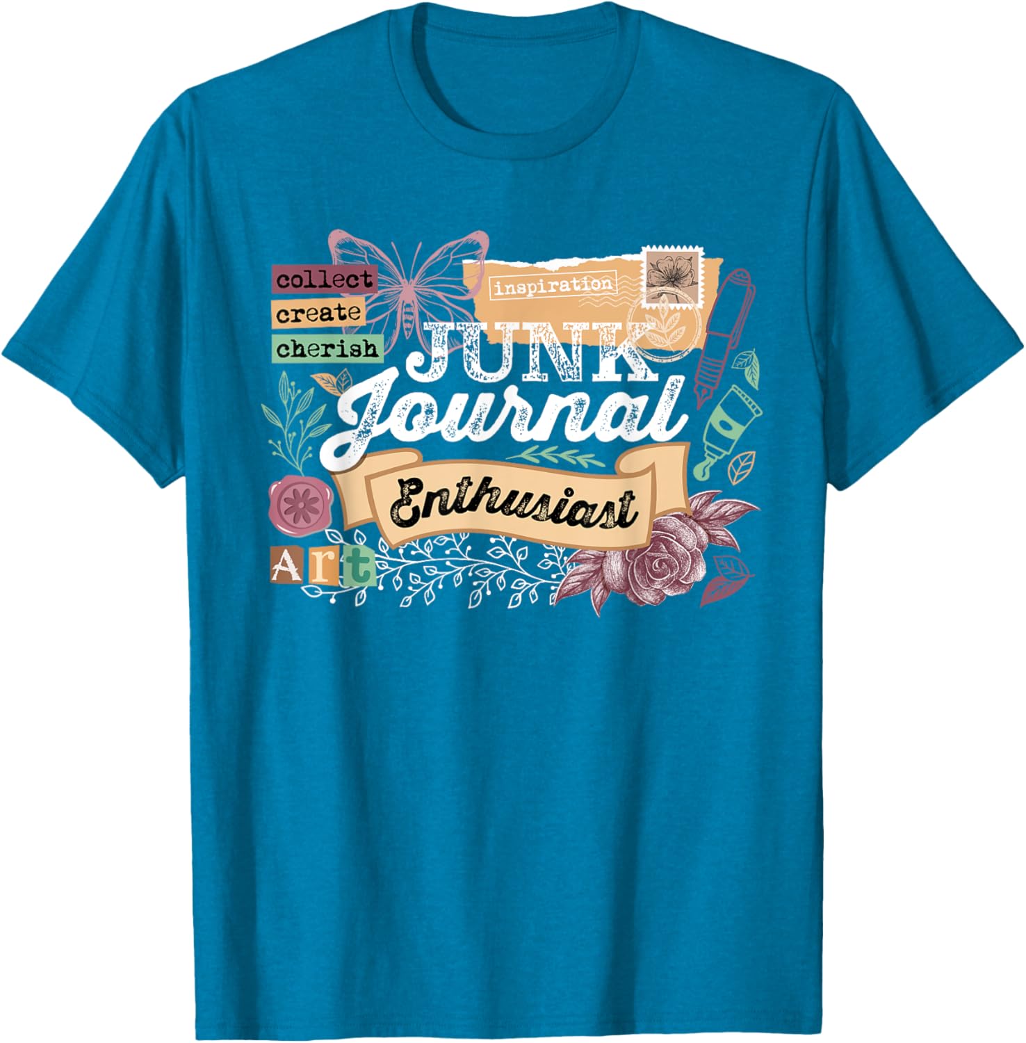 Vintage Scrapbooking T-Shirt for Junk Journal Enthusiasts - Fun Design - 7