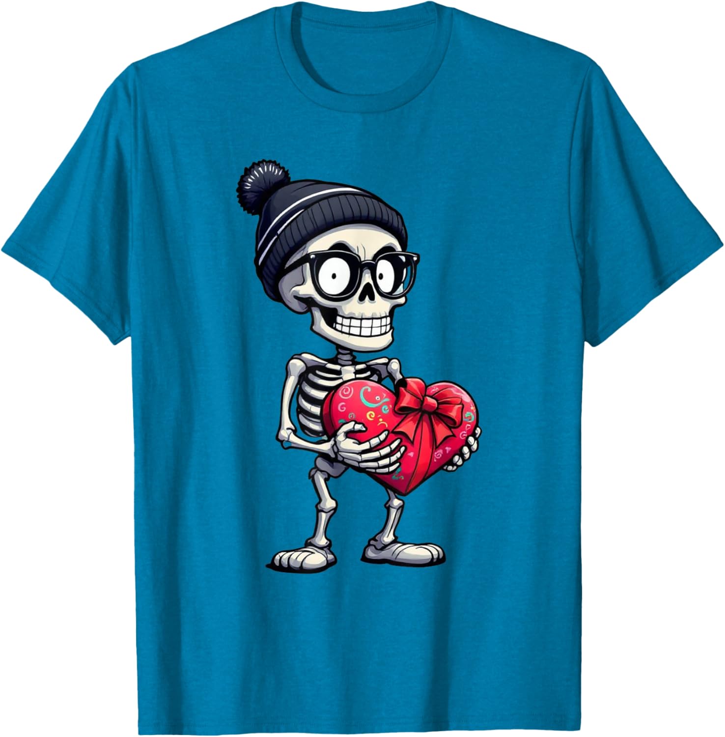 Funny Skeleton Heart Valentine's Day T-Shirt for Men and Women - 25