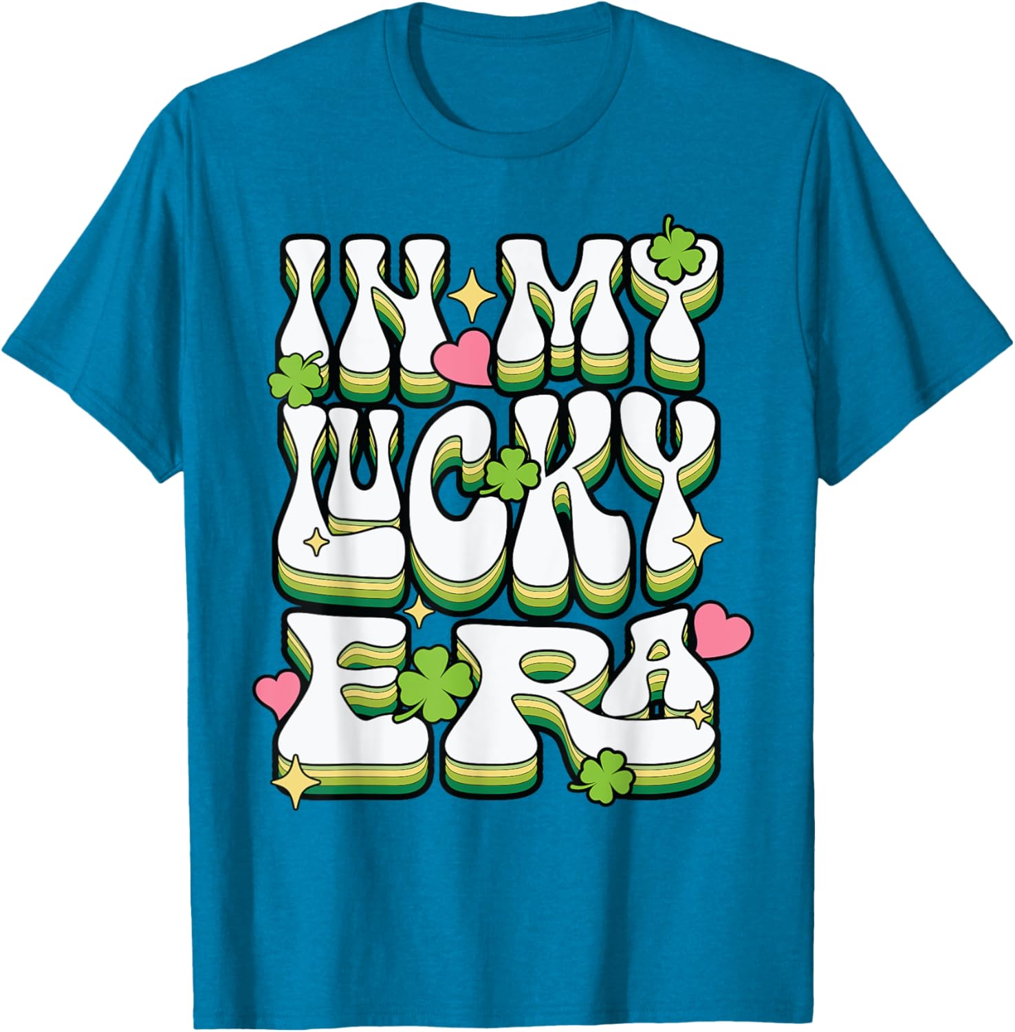 St Patricks Day Lucky Era Funny Irish Shamrock Groovy T-Shirt - 4