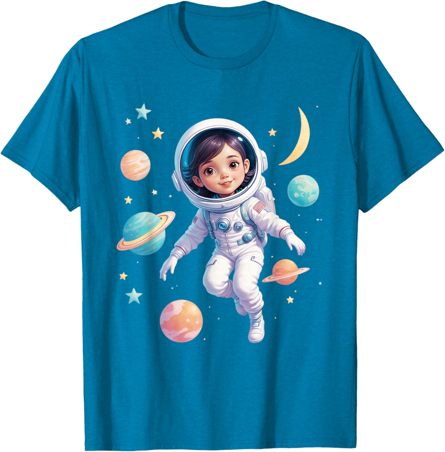 Cute Space Girl Astronaut T-Shirt for Cosmic Explorer Fans - 7