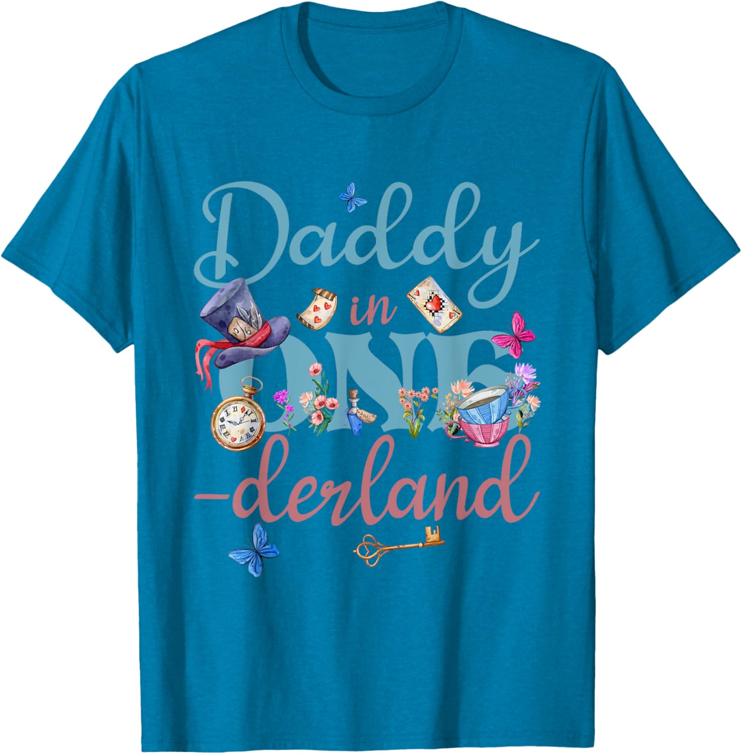 Alice in ONEderland Daddy of Birthday Girl T-Shirt for Celebrations - 23