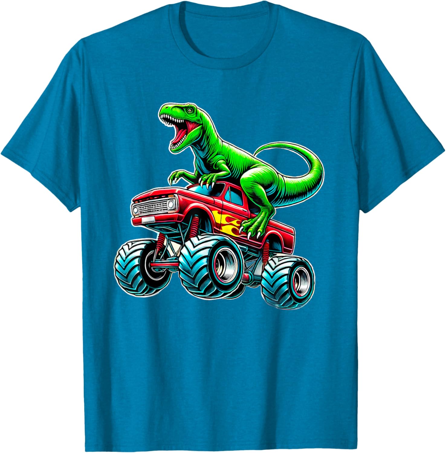 Monster Truck Dinosaur Birthday Party T-Shirt for Boys Fun Gift - 7