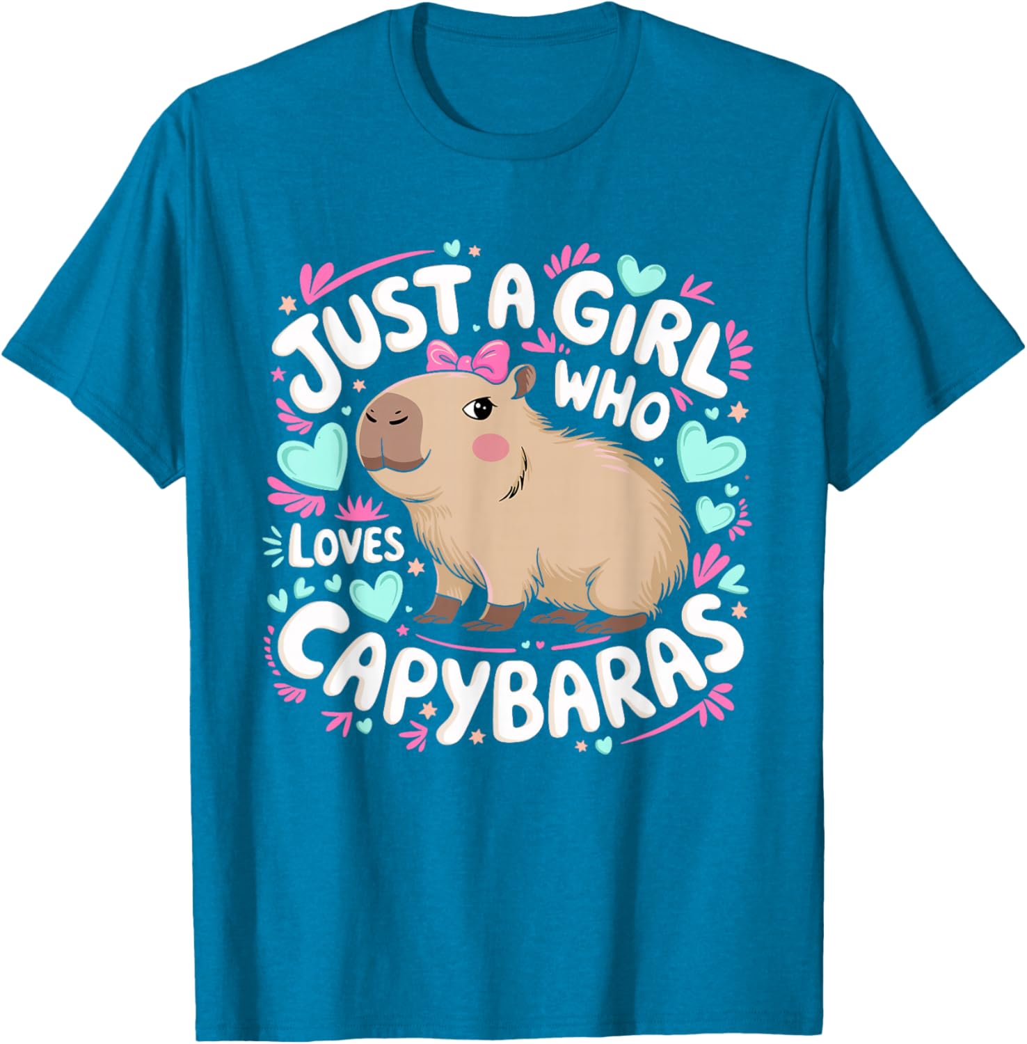 Just a Girl Who Loves Capybaras T-Shirt for Women and Kids - 13