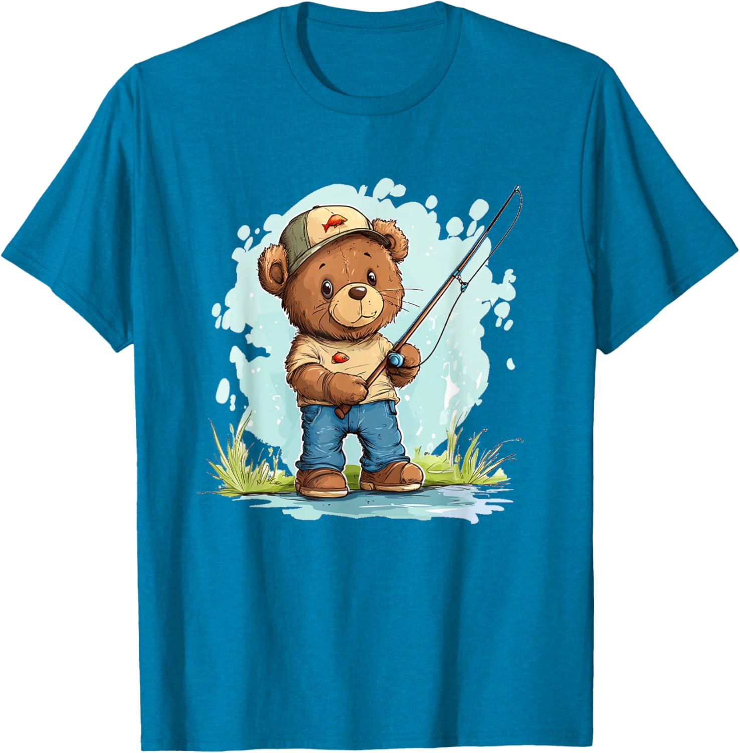 Fishing with Teddy Bear Graphic T-Shirt for Fun Seekers and Adventurers - 17