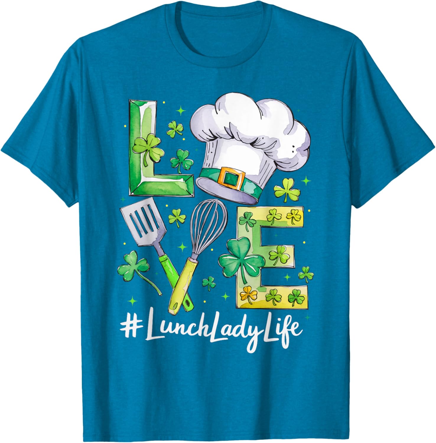 Funny Love Lunch Lady Life St Patricks Day T-Shirt for Men and Women - 3