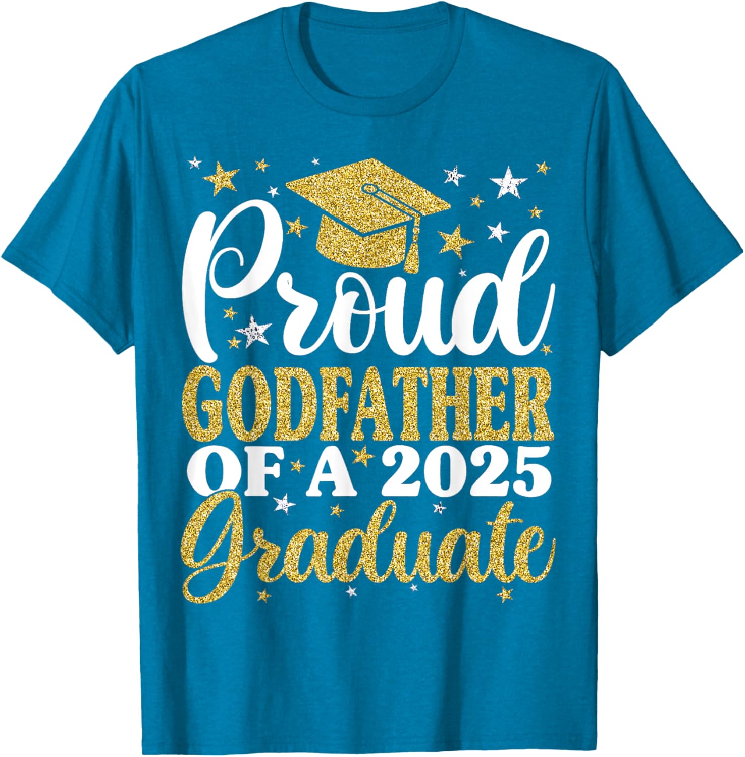 Proud Godfather of 2025 Graduate T-Shirt for Family Celebrations - 18