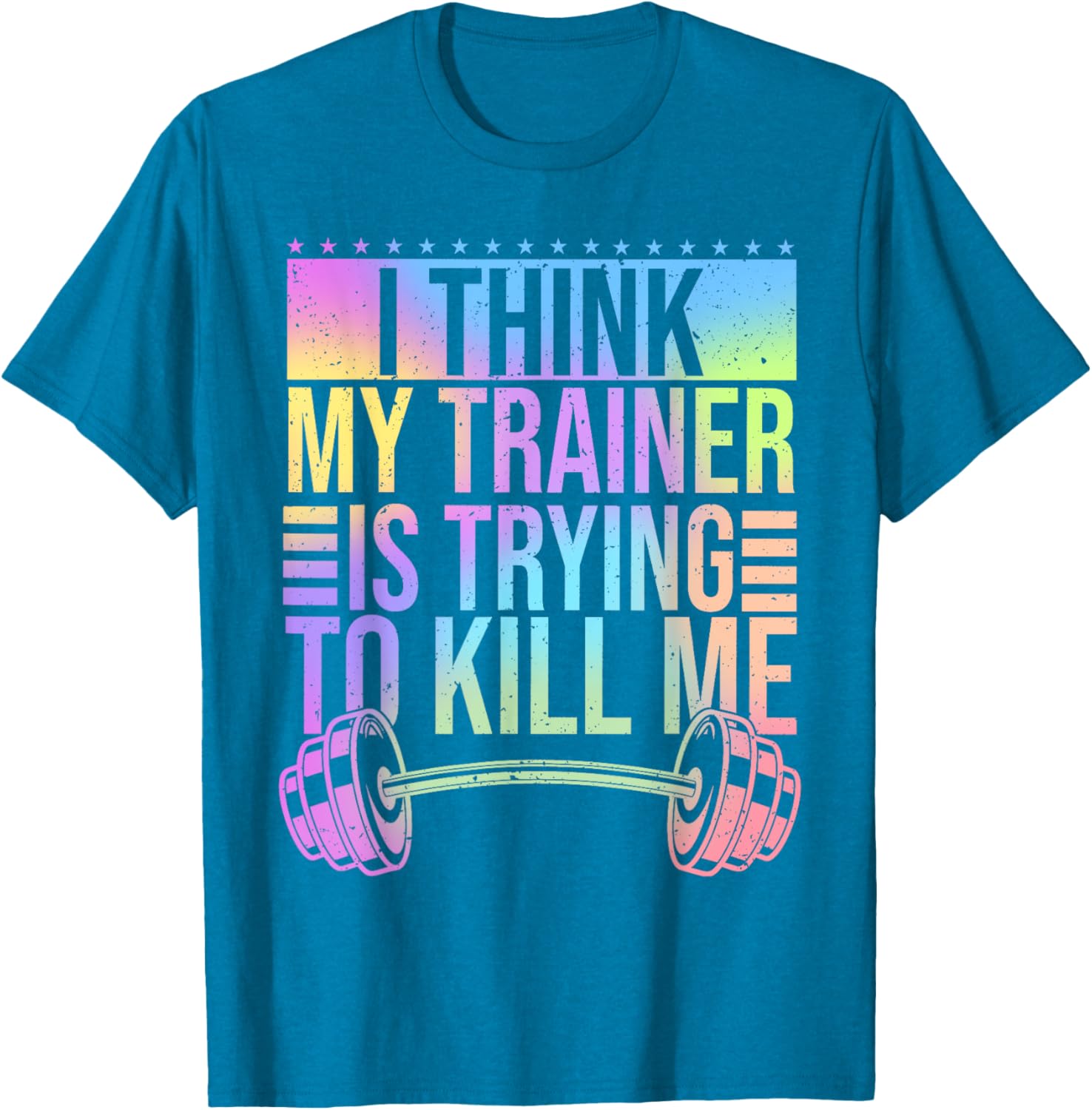 Funny Gymer T-Shirt I Think My Trainer Is Trying To Kill Me Gym Wear - 4