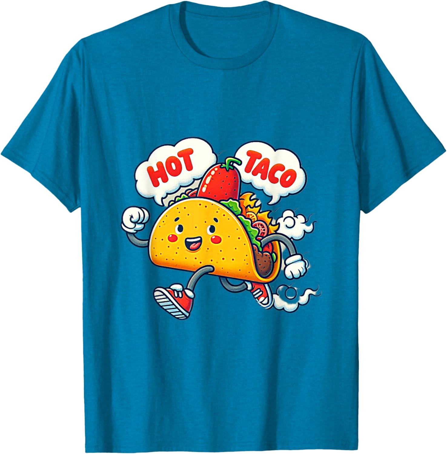 Funny Cute Spicy Hot Taco T-Shirt with Street Saying Idiom Design - 12