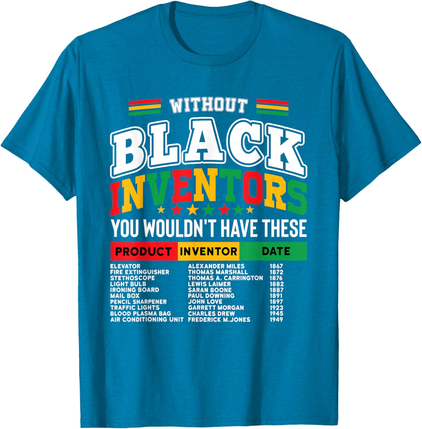 Celebrate Innovation with Afro Pride T-Shirt Featuring Black Inventors - 8