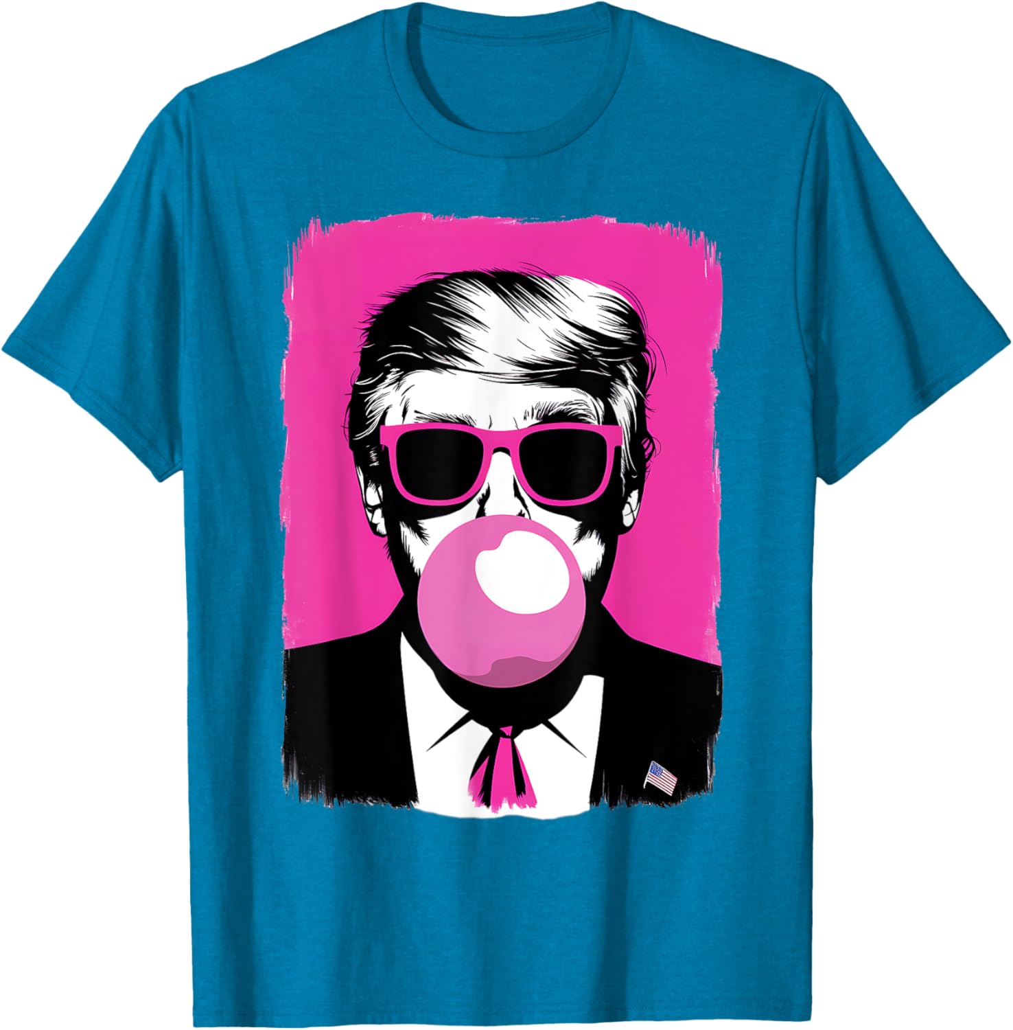 Funny Trump Pink Bubble Gum Sunglasses T-Shirt for Trendy Style - 16