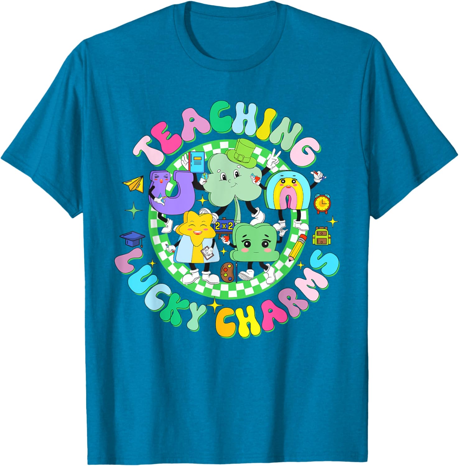 Lucky Charms St Patrick's Day Teacher T-Shirt for Classroom Fun - 9