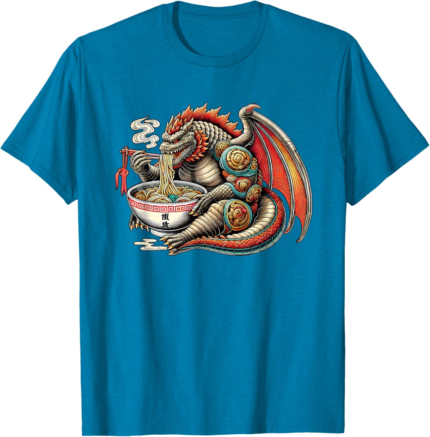 Funny Kaiju Dragon Ramen Monster T-Shirt for Japanese Culture Fans - 14