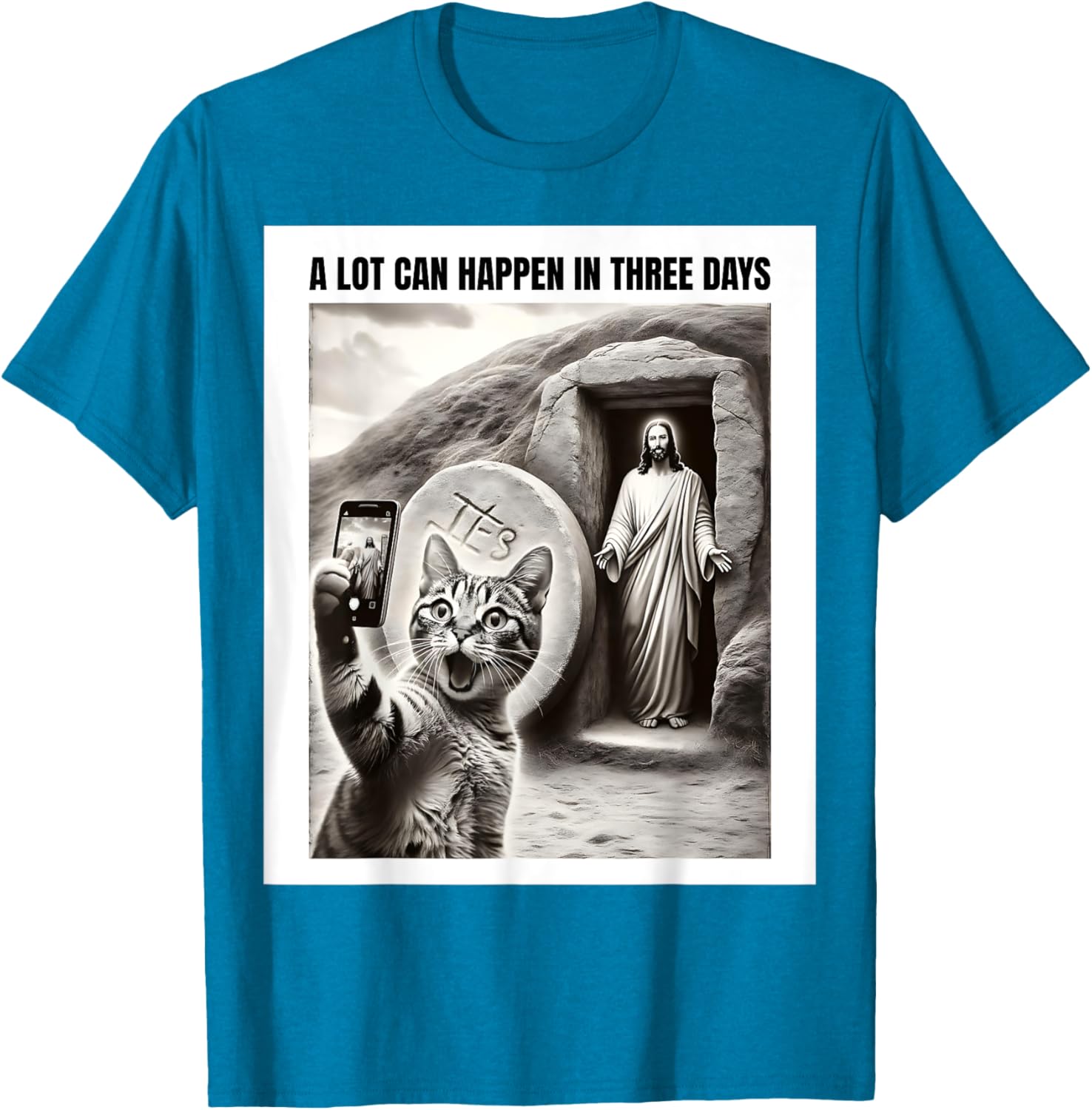 Easter Meme Cat Selfie T-Shirt for Men, Women, Kids – Fun Christian Apparel - 11