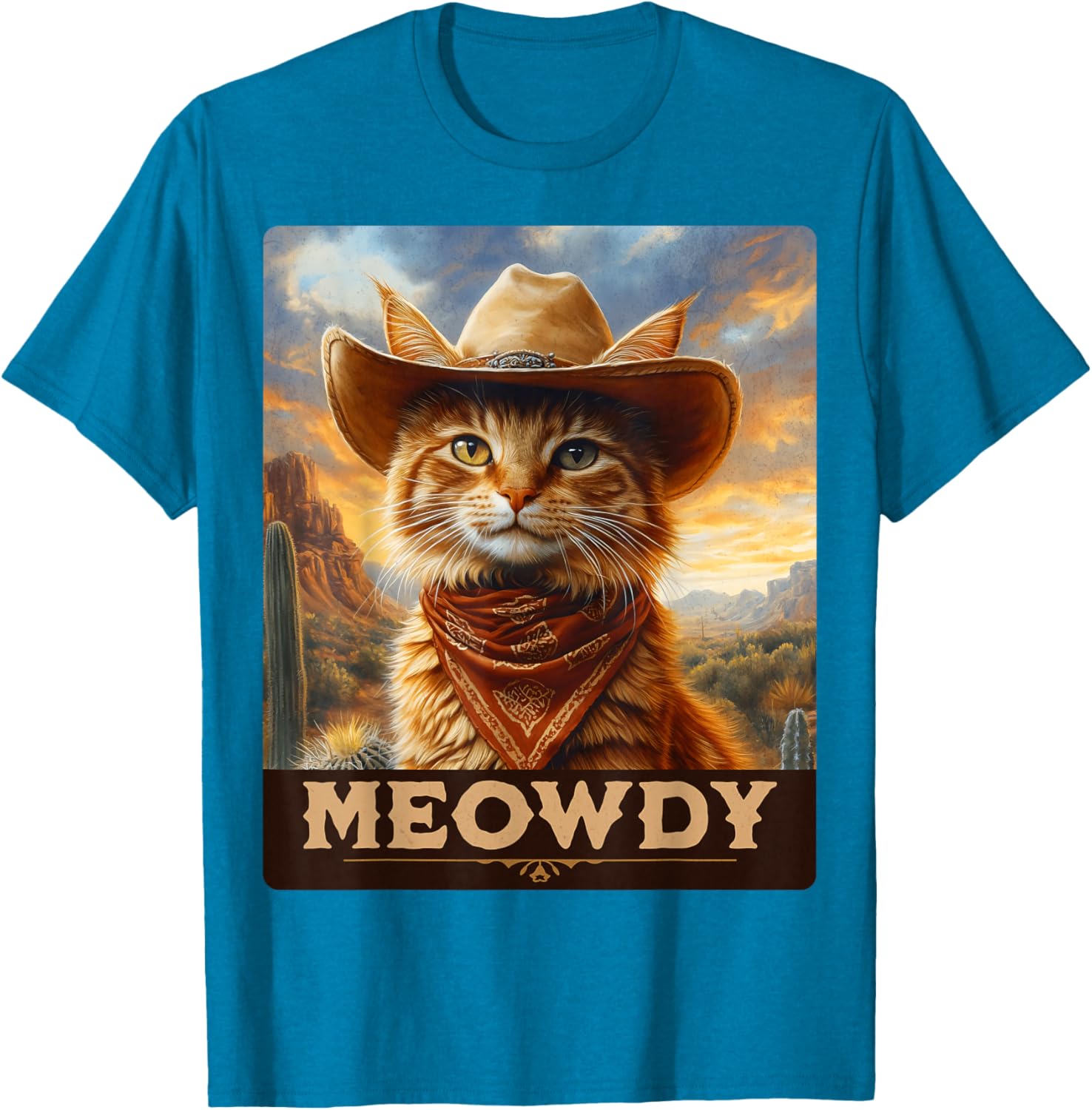 Meowdy Cowboy Cat T-Shirt for Wild West Cat Lovers and Fans - 28