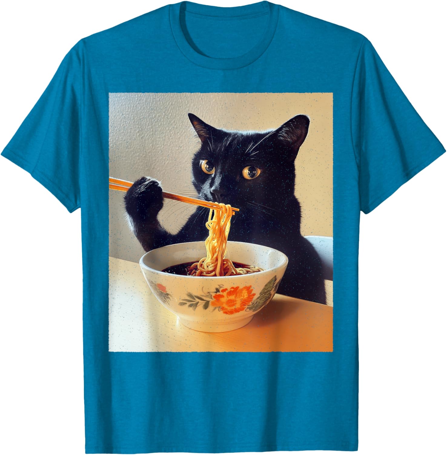 Funny Black Cat Ramen Lover T-Shirt for Noodle Enthusiasts - 3