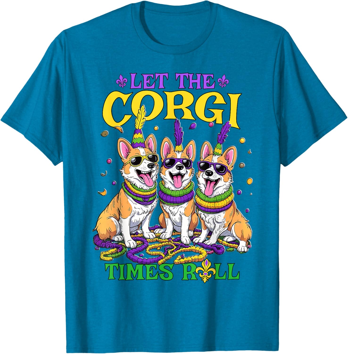 Let Corgi Times Roll Mardi Gras Corgi T-Shirt Fun Pet-Themed Apparel - 26