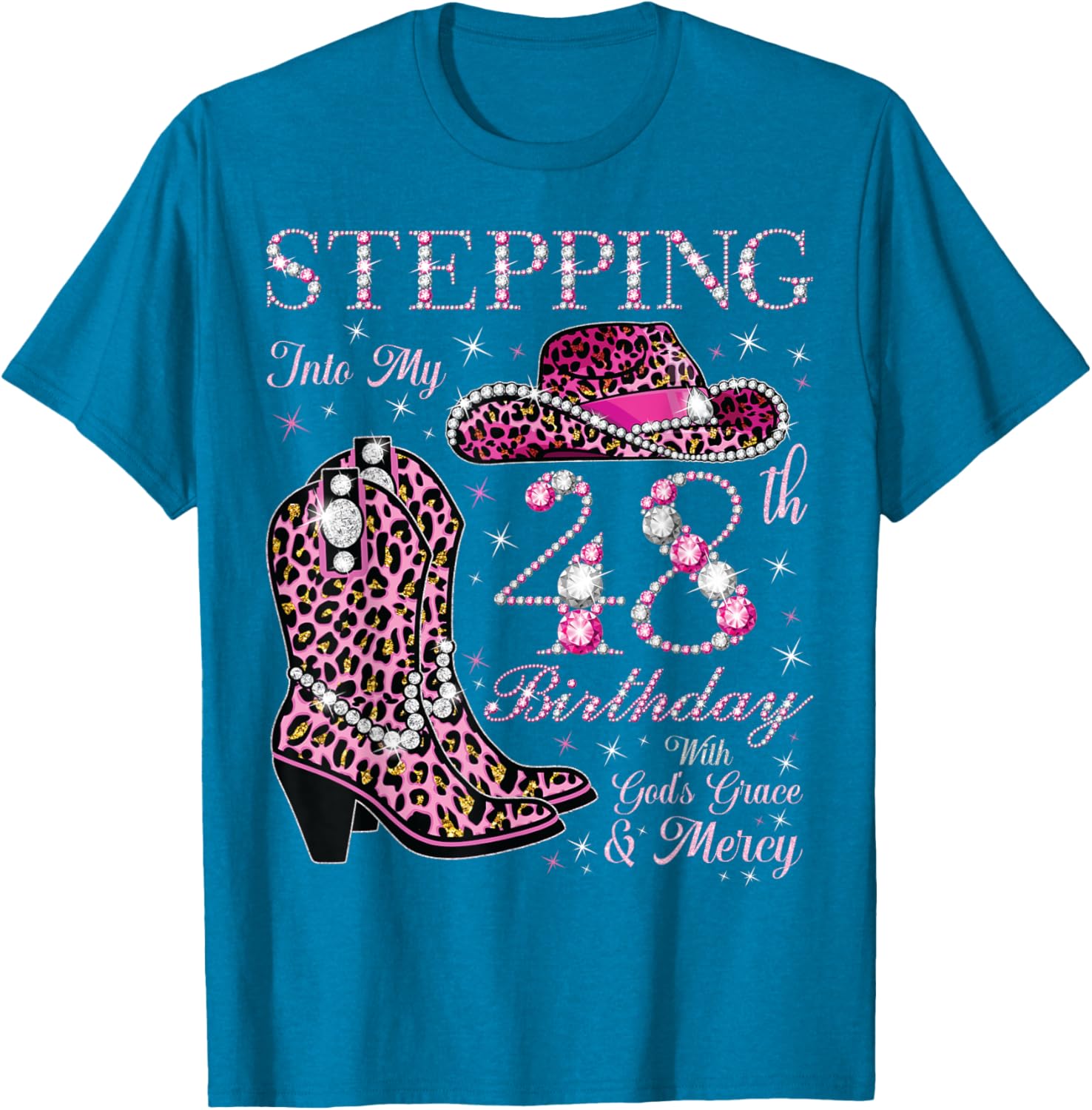 Celebrate 48 With Grace and Mercy T-Shirt for Birthday Joy and Blessings - 15