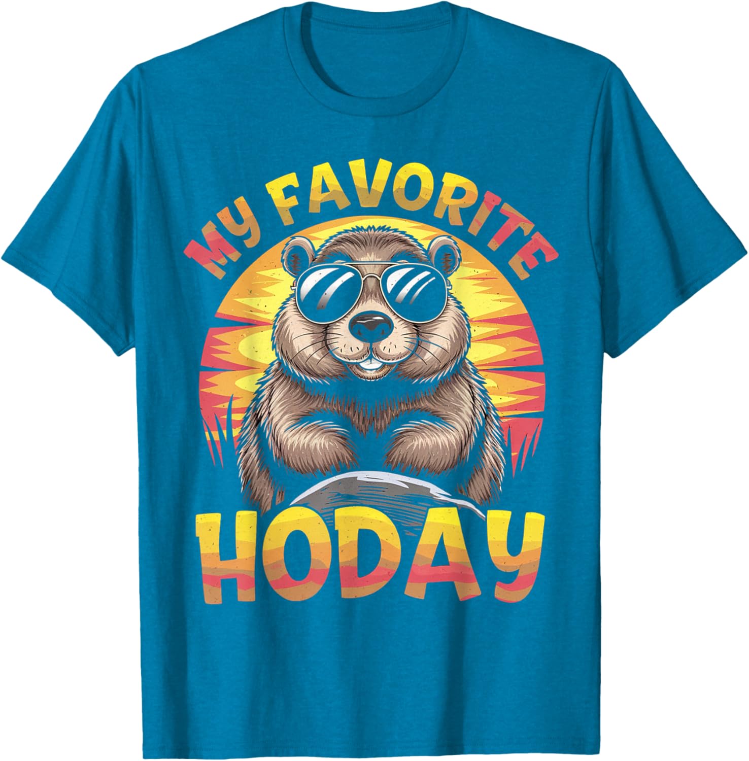 My Favorite Holiday Groundhog Day T-Shirt Featuring Woodchuck Design - 14