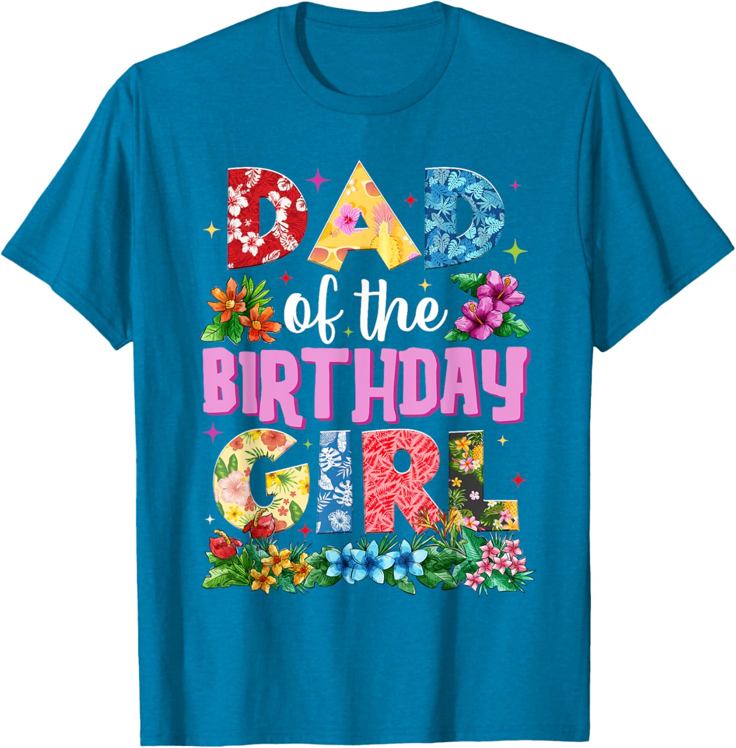 Dad of Birthday Girl Hawaii Party Matching Family T-Shirt for Fun Celebrations - 16
