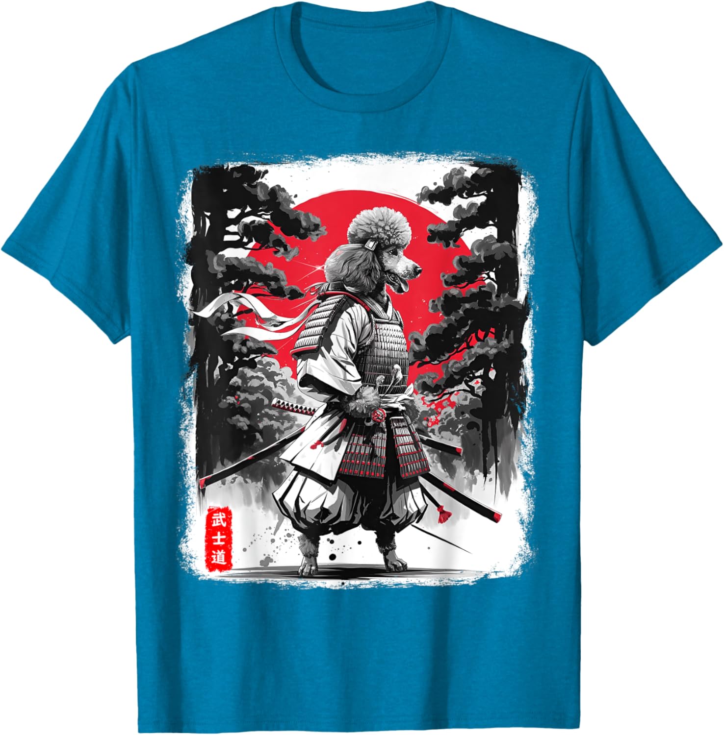 Poodle Samurai Warrior Sunset T-Shirt for Men and Women - Japanese Vibes - 9