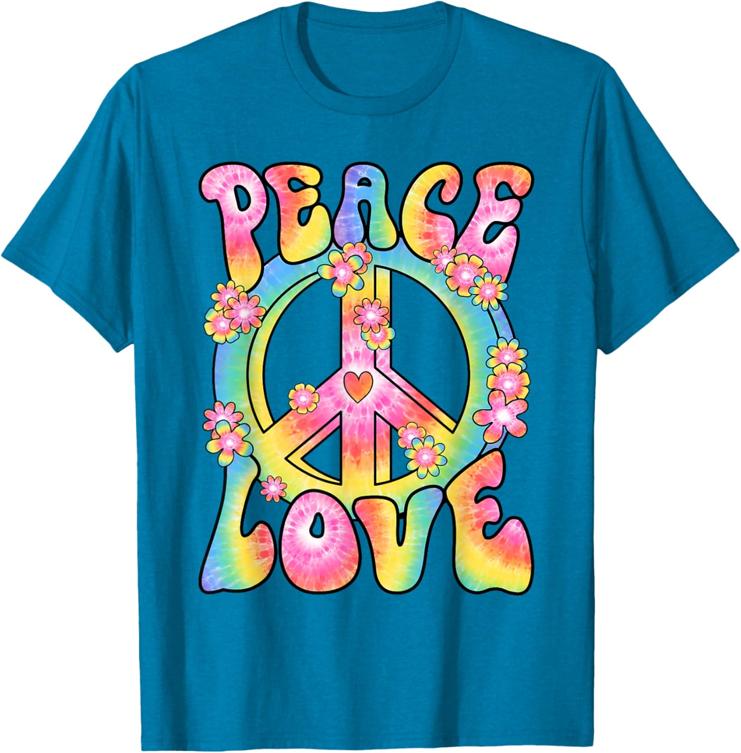 Retro Hippy Costume T-Shirt Peace Love 60s 70s Vintage Outfit - 7