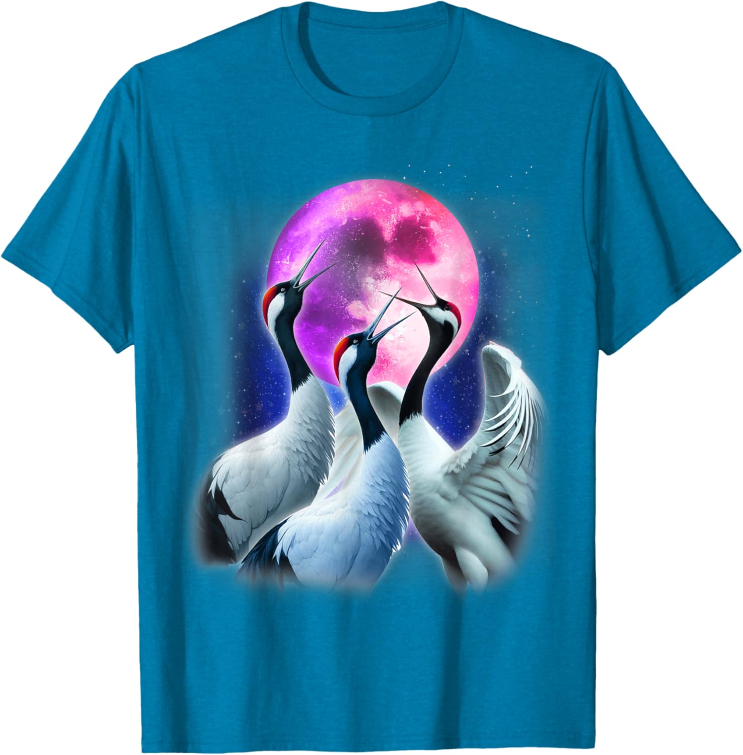 Funny Whooping Crane Howling at the Moon T-Shirt for Bird Lovers - 8