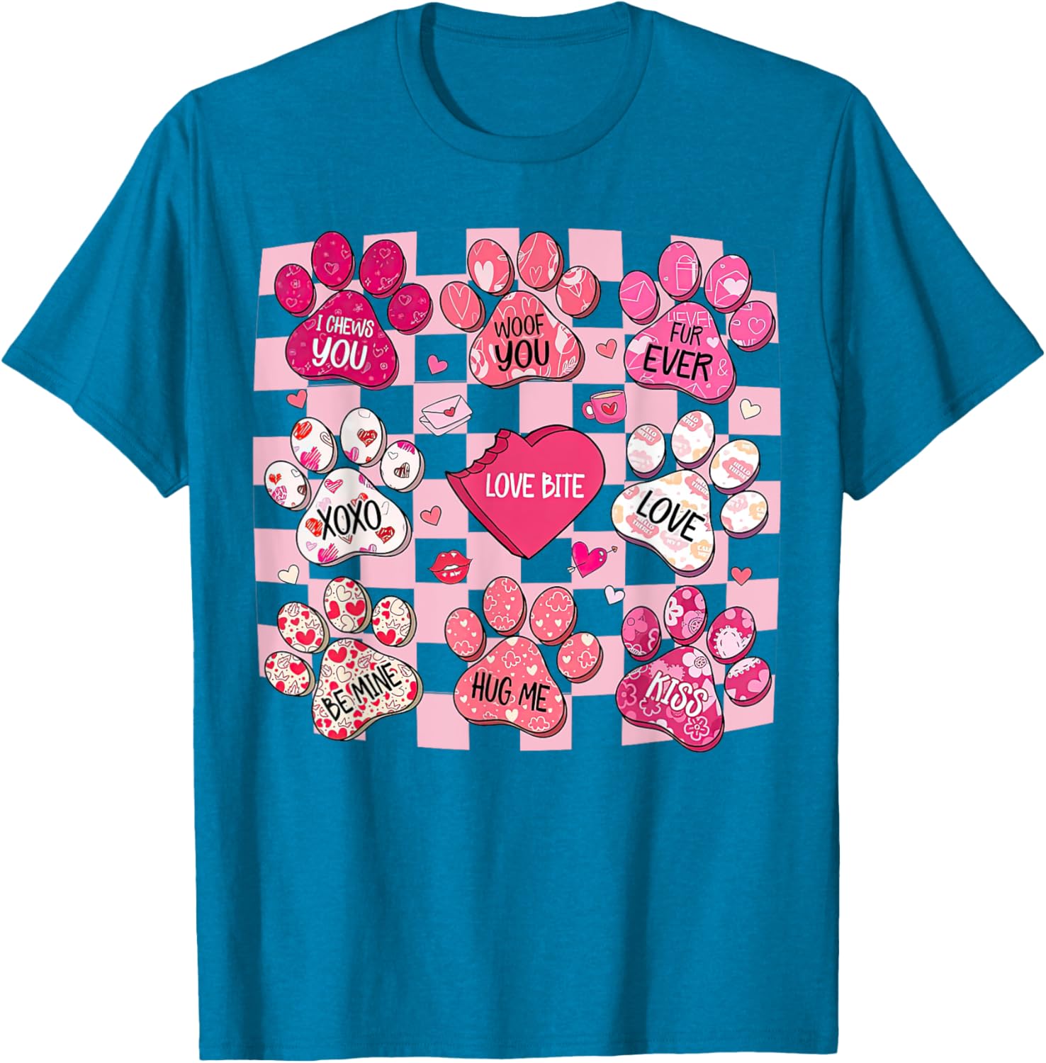 Cute Dog Paw Heart T-Shirt for Valentine's Day - Perfect Gift for Dog Lovers - 6