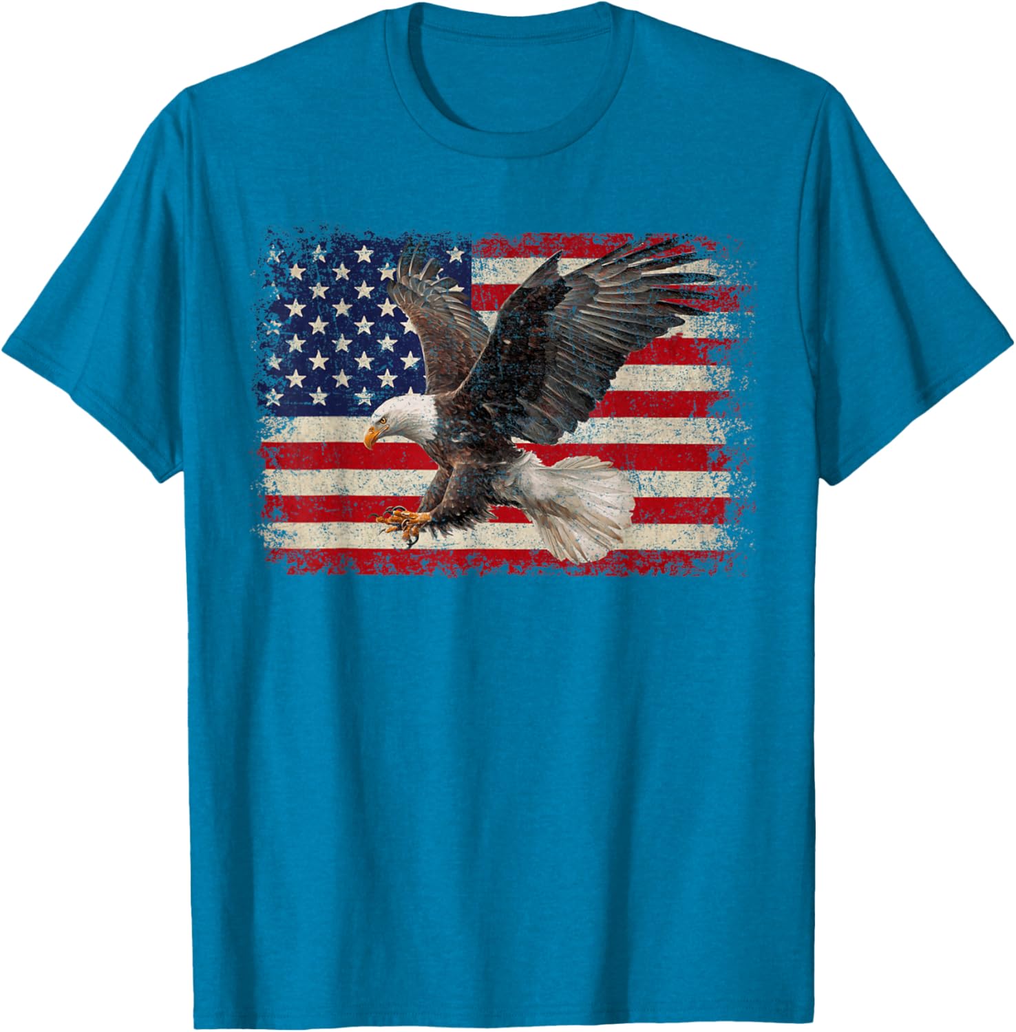 Patriotic Bald Eagle 4th of July T-Shirt with USA Flag Design - 19