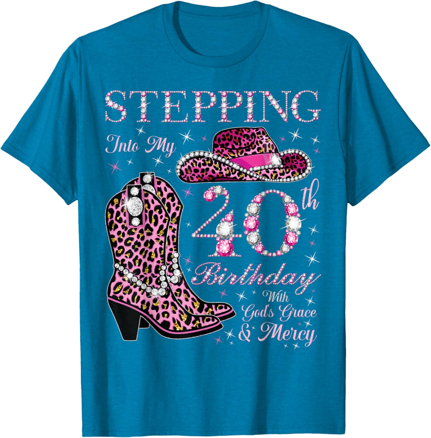 40th Birthday T-Shirt with God's Grace and Mercy for Celebrating Life - 15