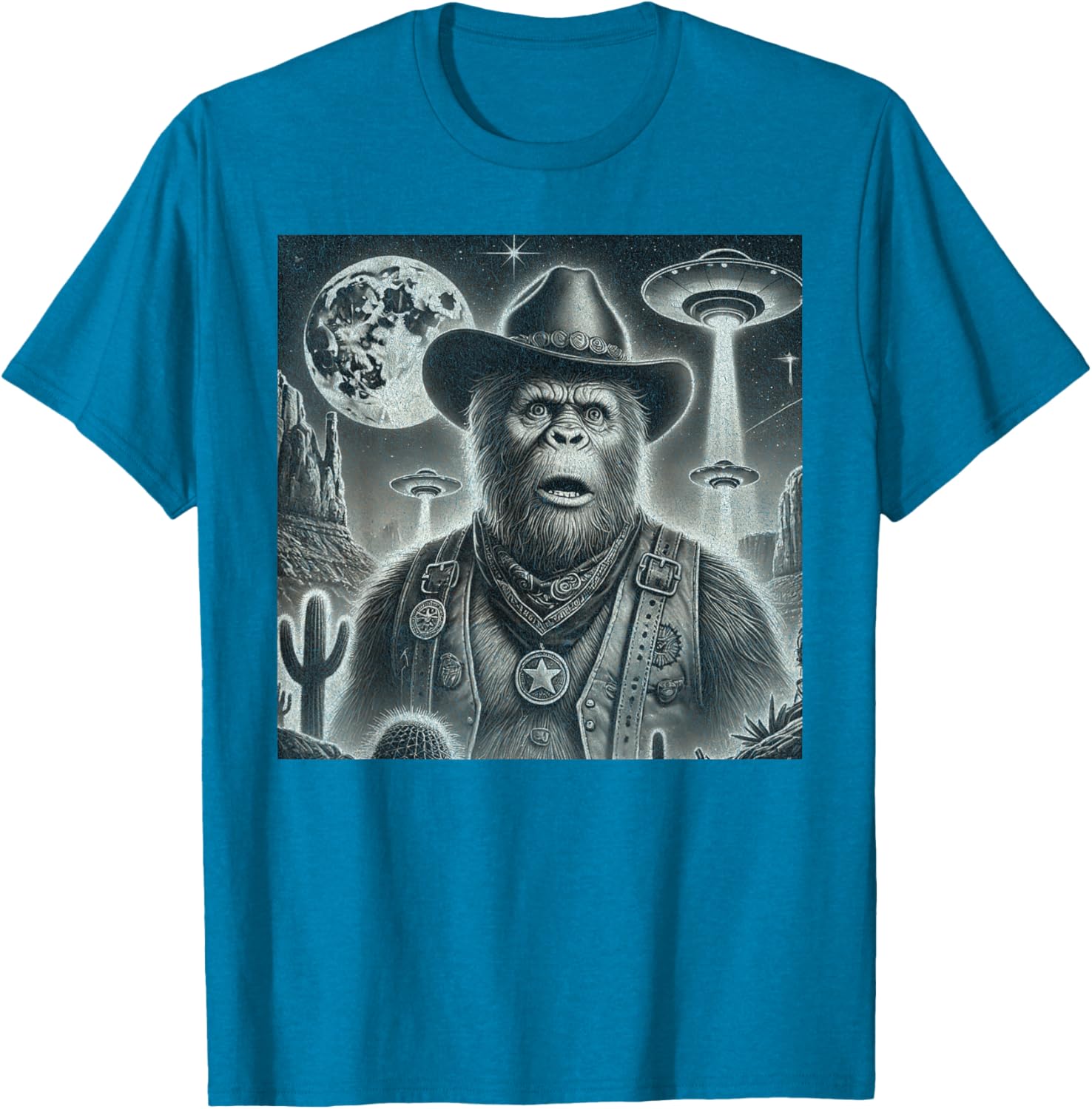 Bigfoot UFO Selfie T-Shirt for Fun Loving Alien Enthusiasts - 28