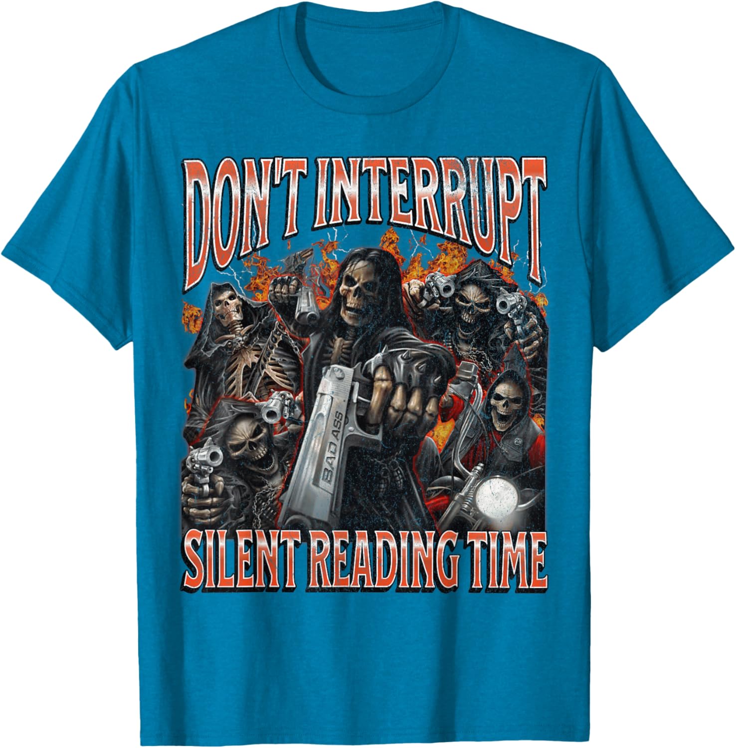 Funny Skeleton Meme T-Shirt Perfect for Silent Reading Time Lovers - 16