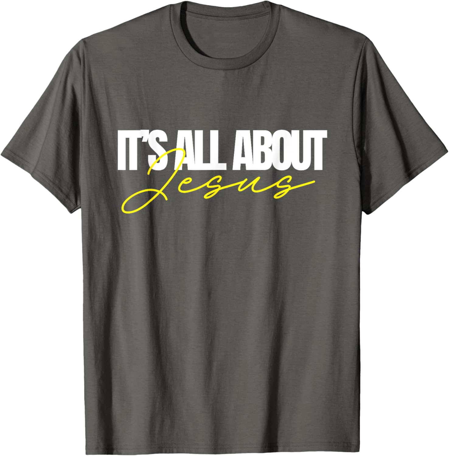 KM Ministries It's All About Jesus Unisex Black Tee Modern Crew Neck - 15
