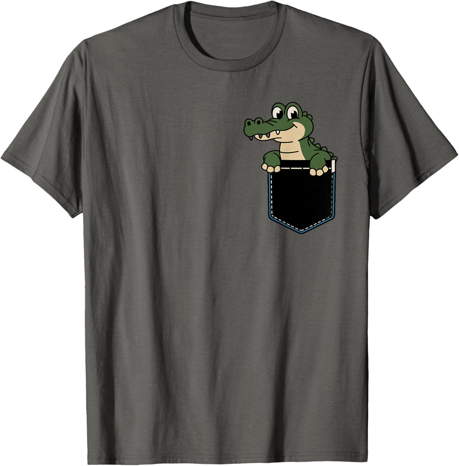 Funny Crocodile Pocket T-Shirt for Men and Women – Cute Animal Design - 10