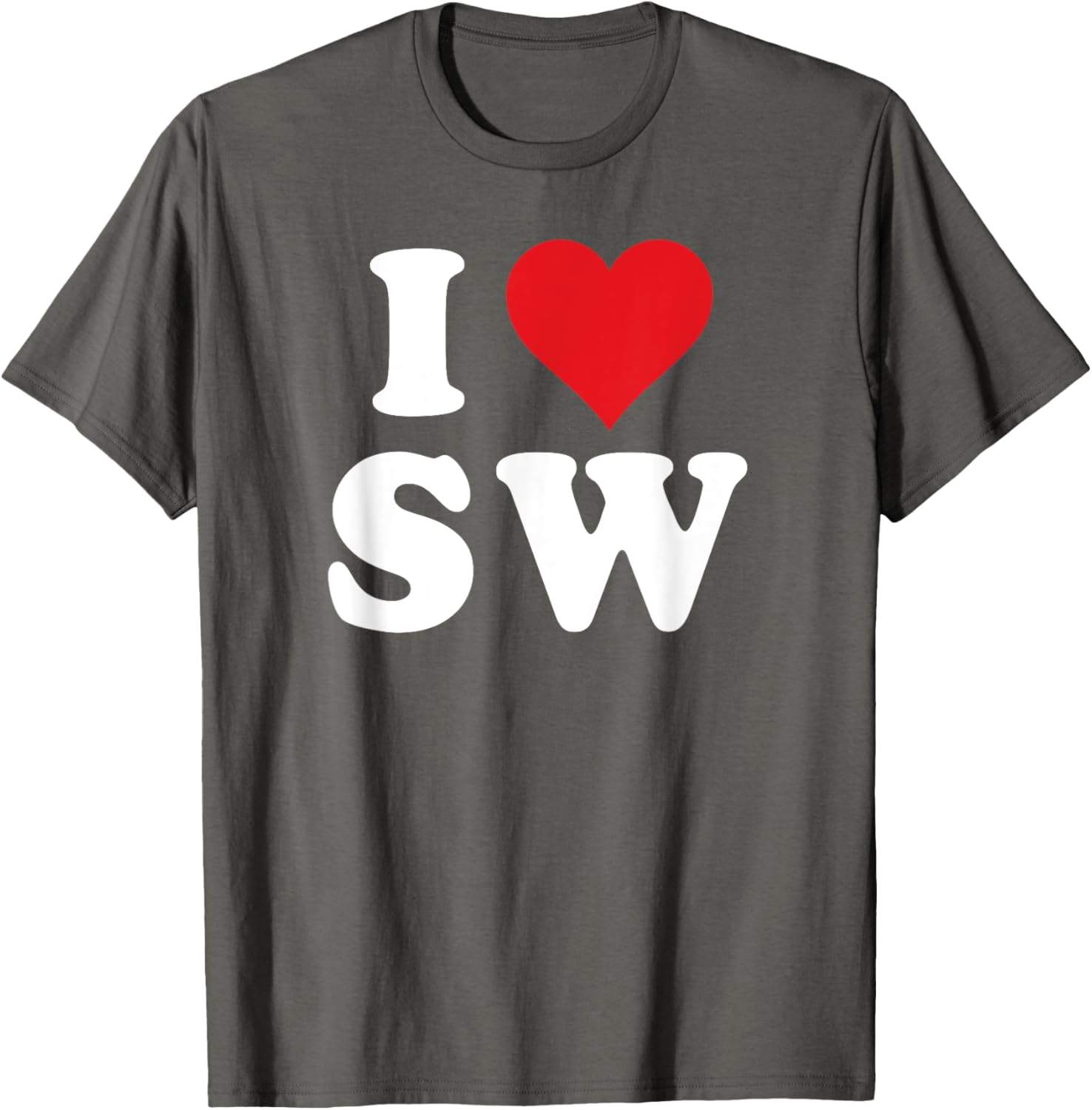 I Love SW Initials Heart T-Shirt for Stylish SW Fans and Gift Ideas - 11