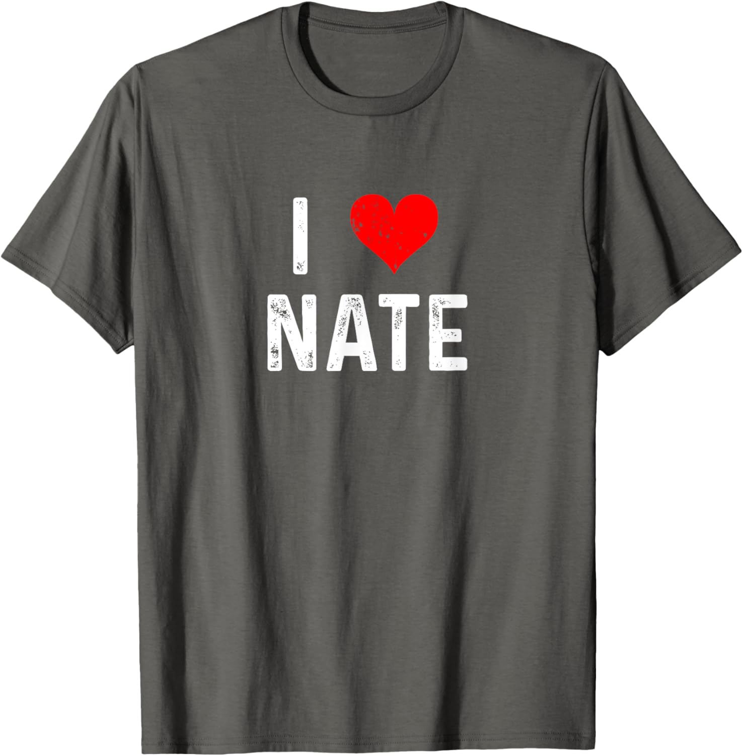 I Love Nate Distressed Heart T-Shirt for Casual Style Lovers - 6