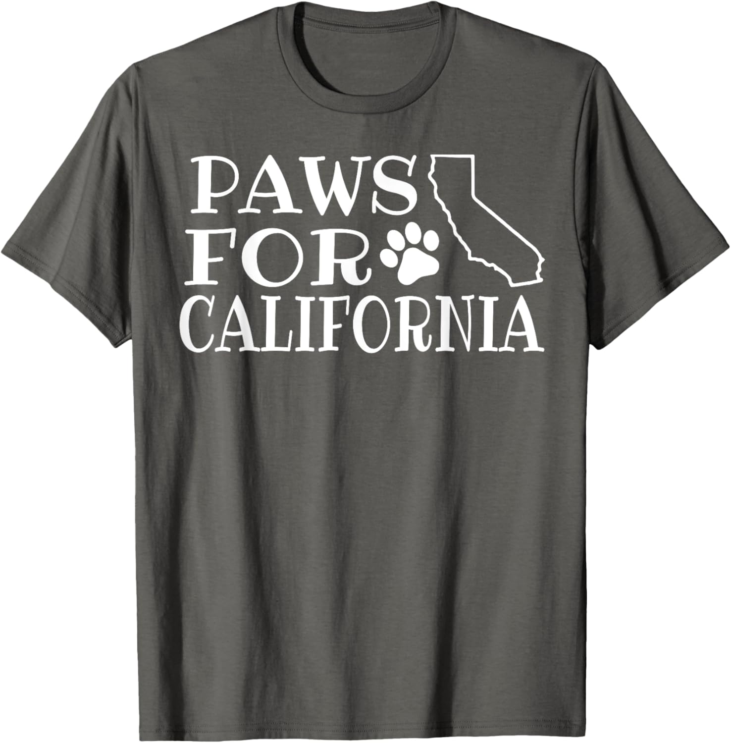 Paws For California Short Sleeve Tee for Adults and Kids - Black Small - 5