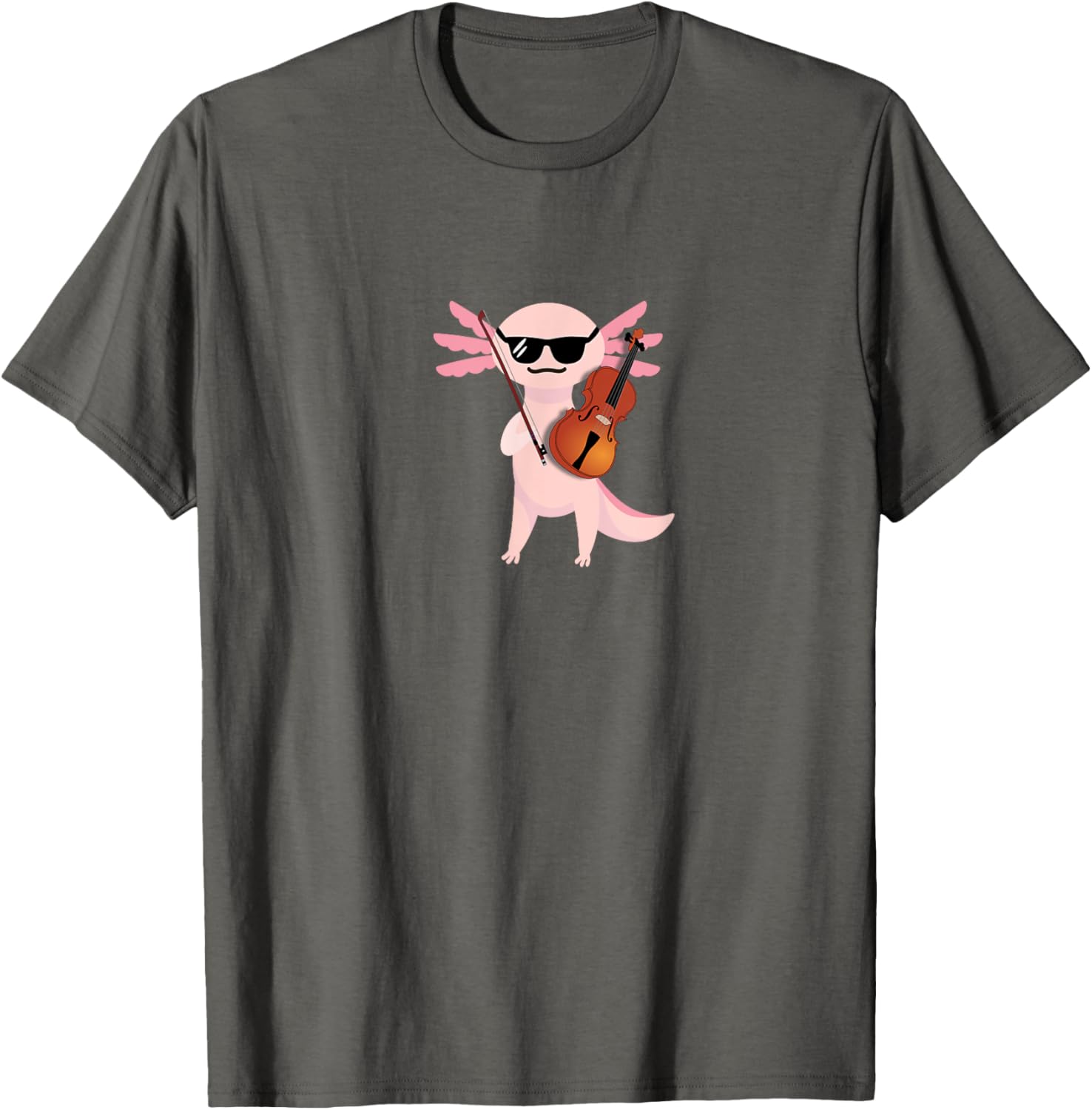 Cute Axolotl T-Shirt with Sunglasses Playing Violin for Fun Style - 4