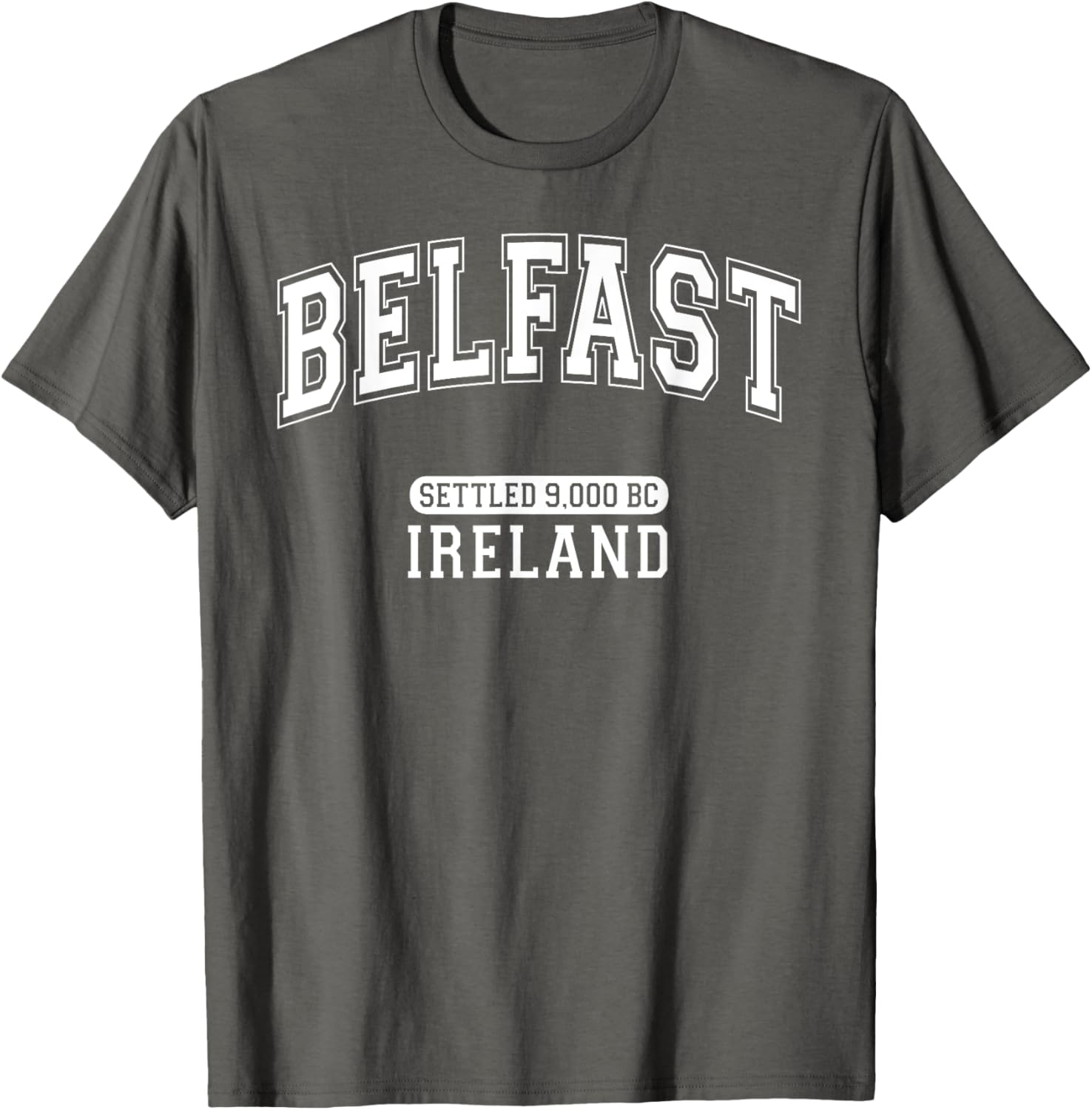 Belfast Ireland Retro T-Shirt with Arched White Letters for History Lovers - 15