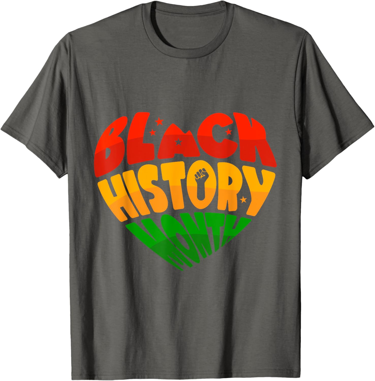 Celebrate Black History Month Heart & Fist T-Shirt for Women, Men & Kids - 5